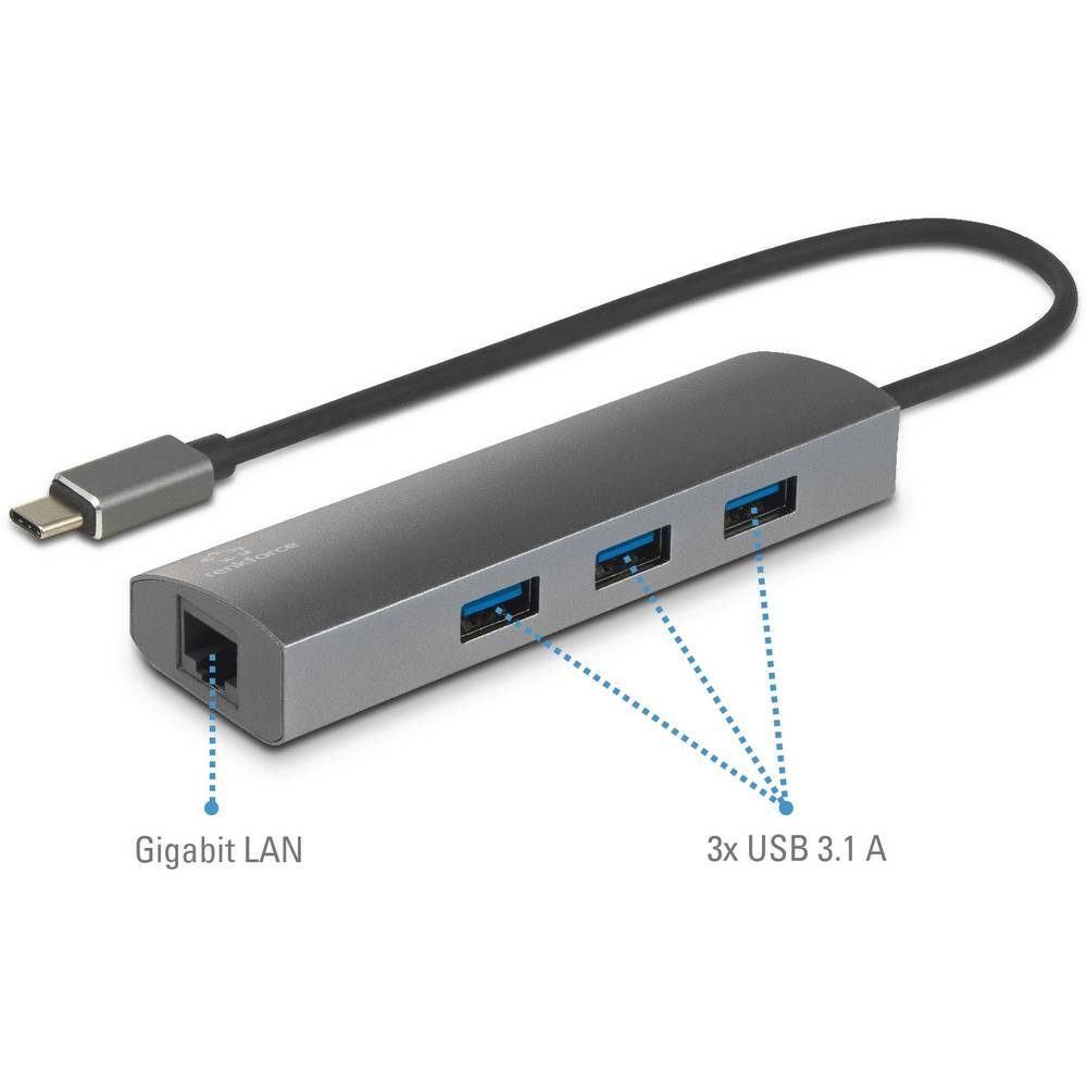 Renkforce USB 3.1 USB-C® Gigabit Ethernet Netzwerk-Adapter