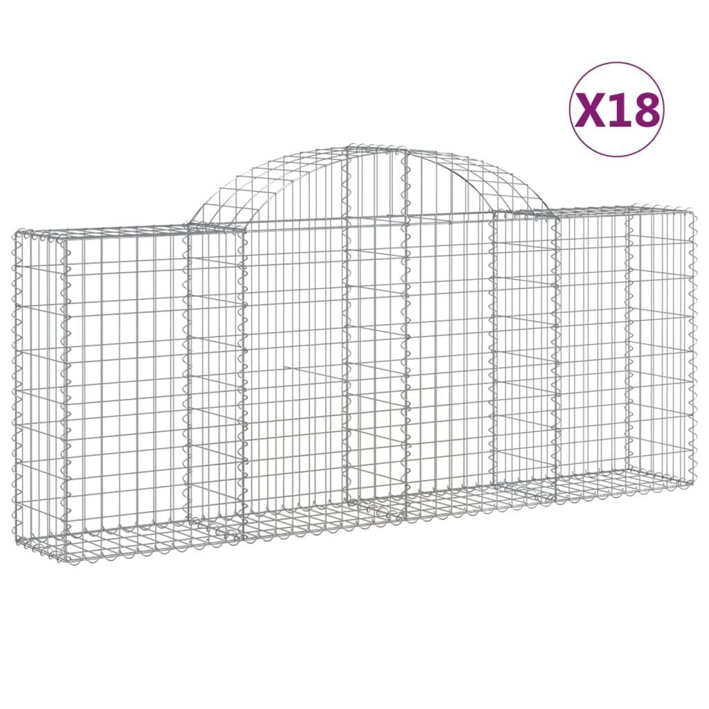 Thumbnail - vidaXL Blumentopf Gabionen mit Hochbogen 18 Stk. 200x30x80/100cm Verzinktes Eisen (18 St)