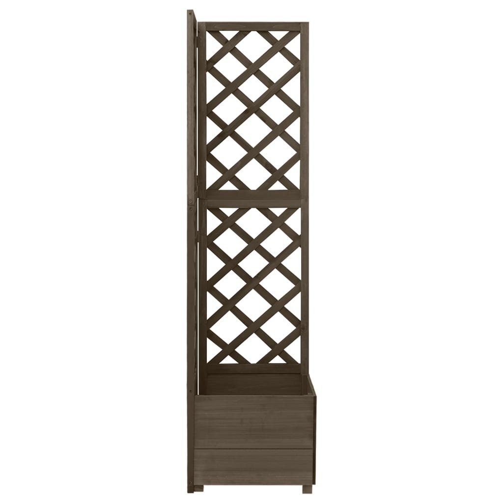 vidaXL Rankgitter NA Eck-Spalier mit Pflanzkasten Grau 40x40x150cm Massivholz Tanne Rank