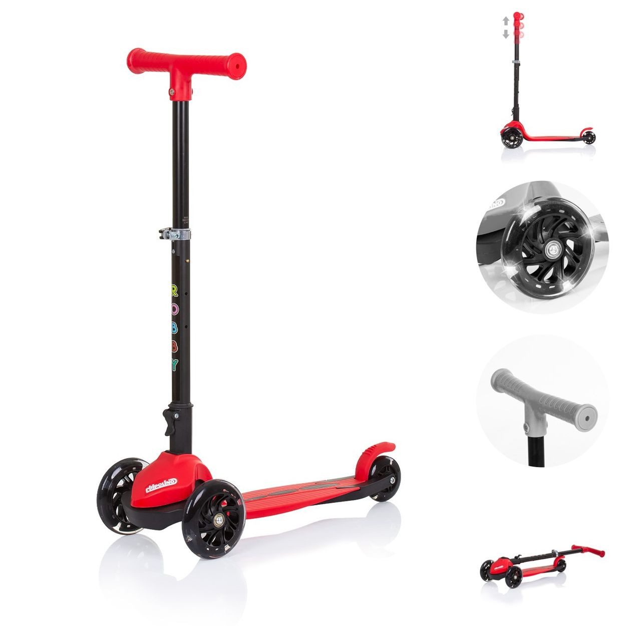 Cityroller Kinderroller Robby 3 LED-Räder