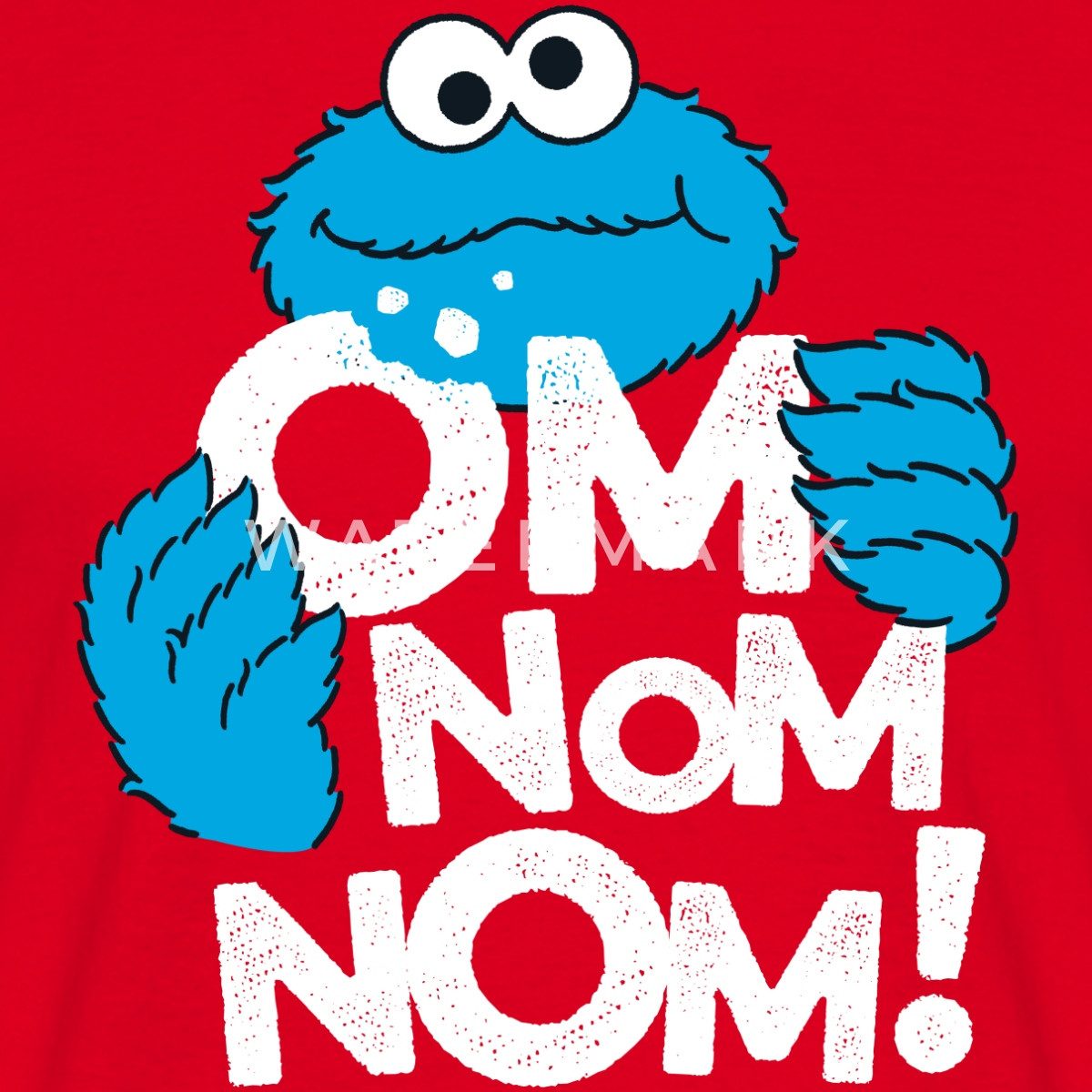 Spreadshirt T-Shirt Sesamstraße Krümelmonster Om Nom günstig online kaufen