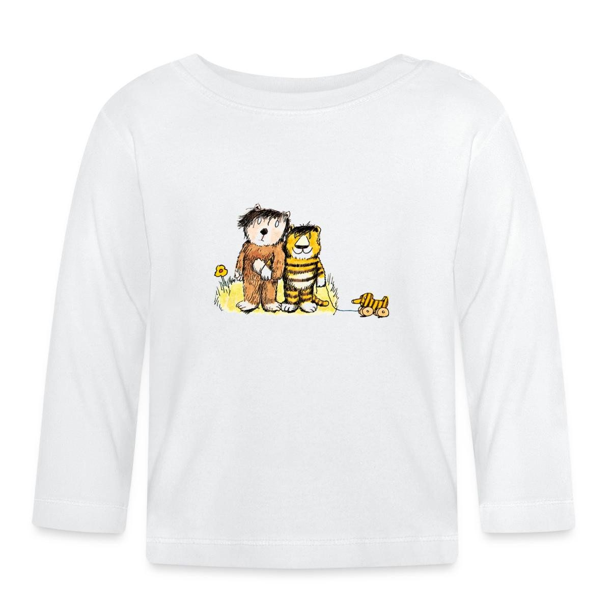 Spreadshirt Langarmshirt Janosch Tiger, Bär und Tigerente auf Wiese Baby Langarm Shirt (1-tlg)