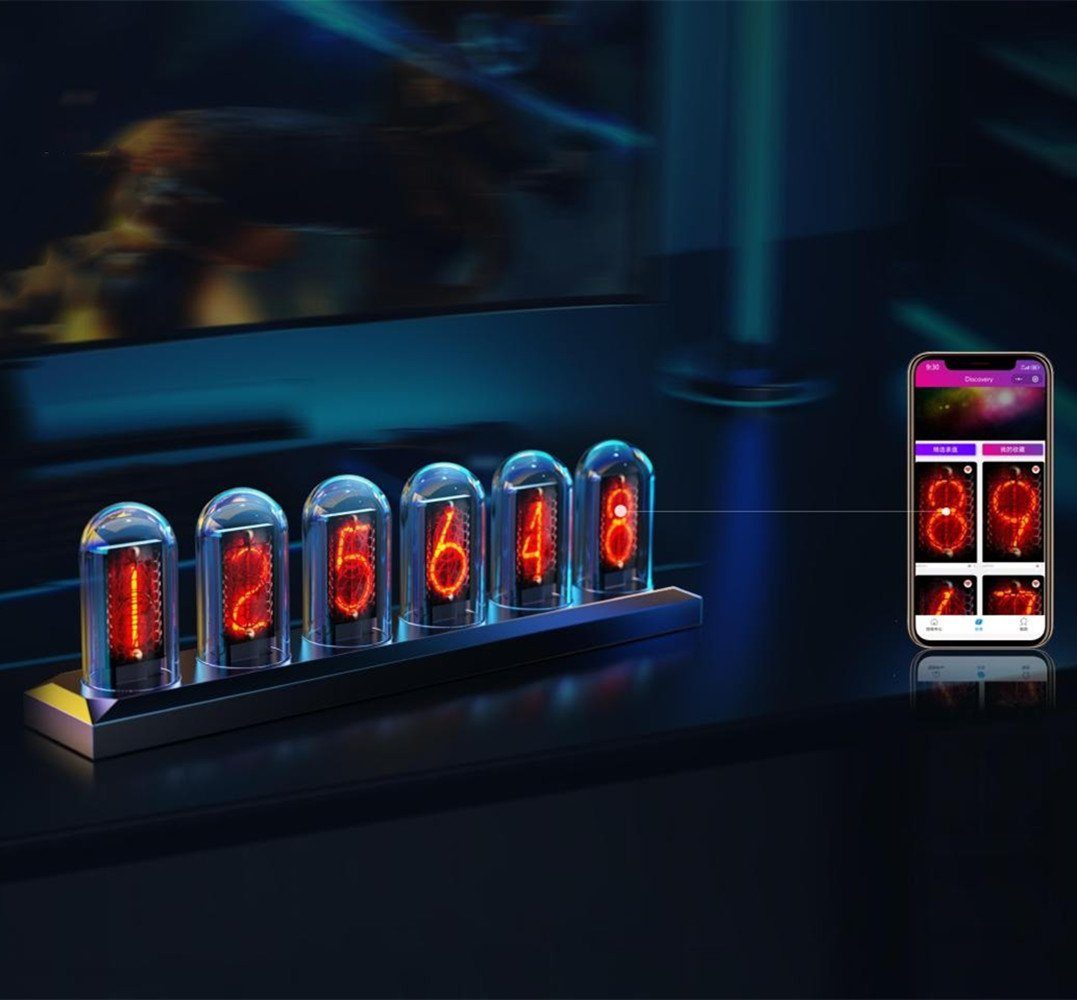 autolock Wecker RGB-Tischuhr,Vintage Digitaler Wecker,LED Nixie Uhr,RGB-Tis günstig online kaufen