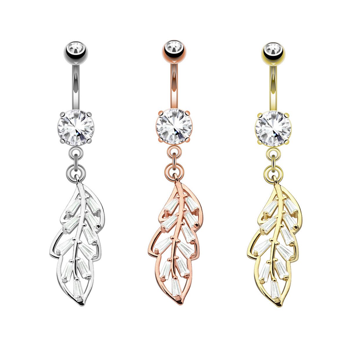 Taffstyle Bauchnabelpiercing Bauchnabelpiercing Zikonia Blatt Anhänger günstig online kaufen