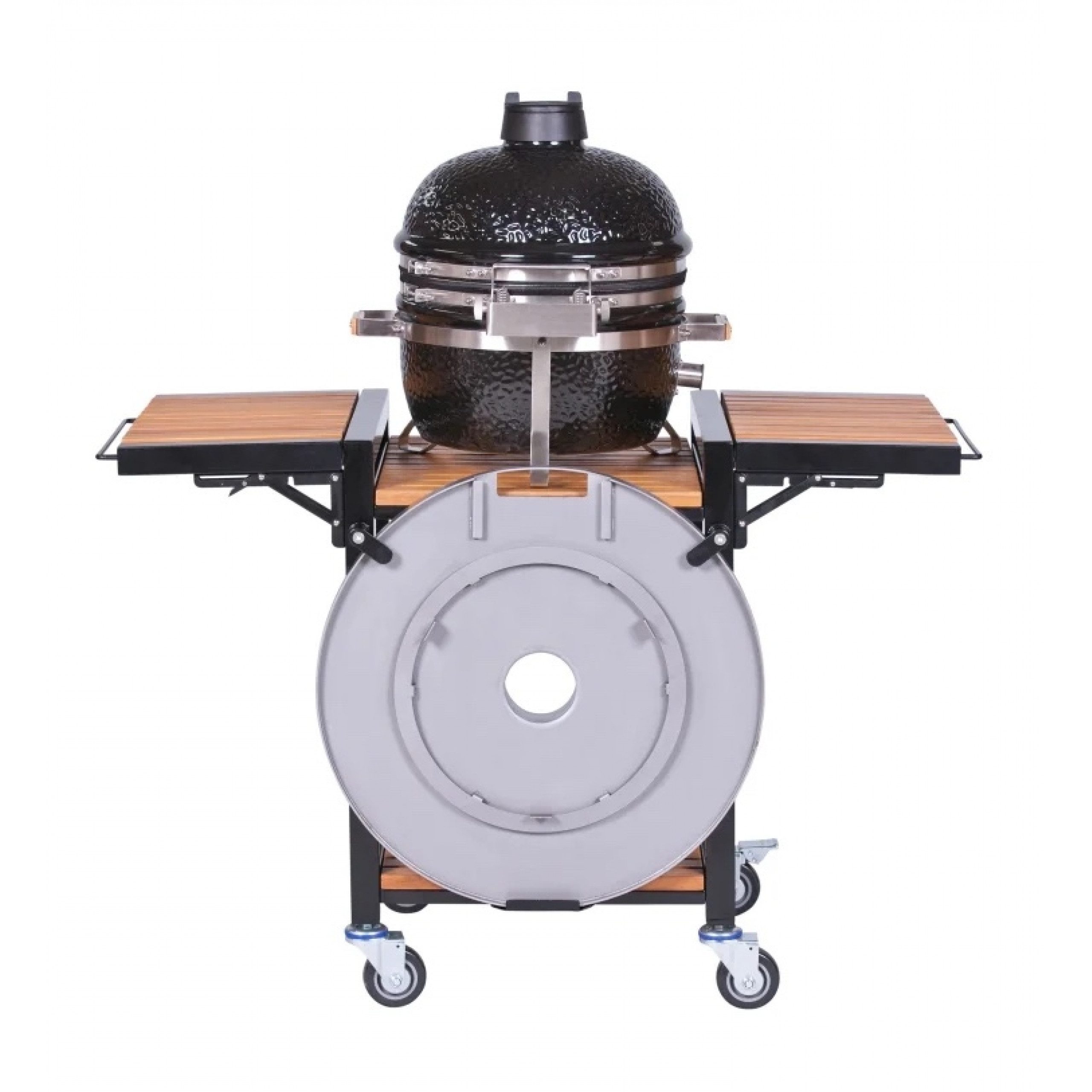 MONOLITH Keramikgrill Monolith ICON / JUNIOR Trolley aus Akazienholz inkl. Seitentische