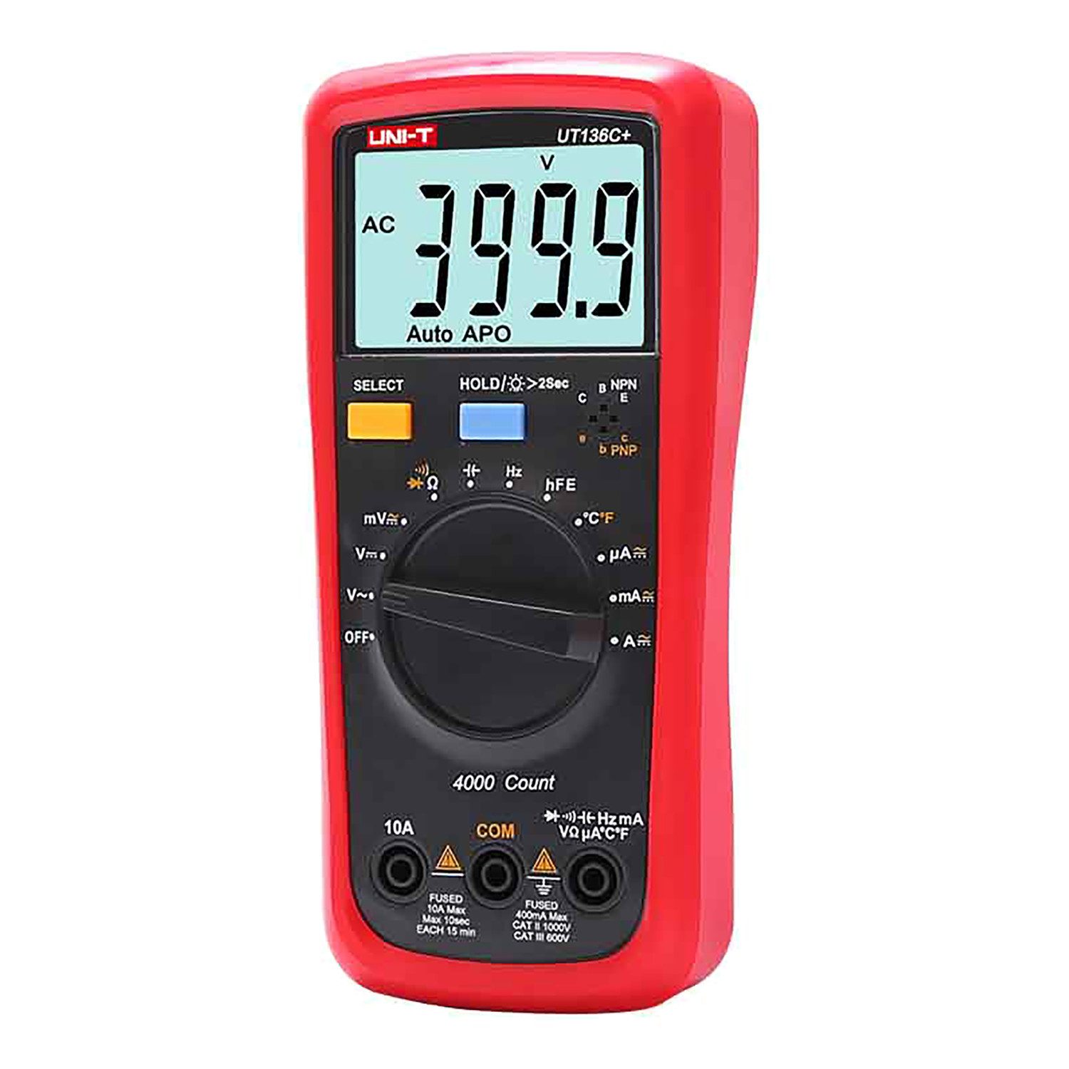 UNI-T Multimeter UT136C+ Digitalmultimeter mit Kabeln, Spannungs- und Strommessung, inklusive Messleitungen