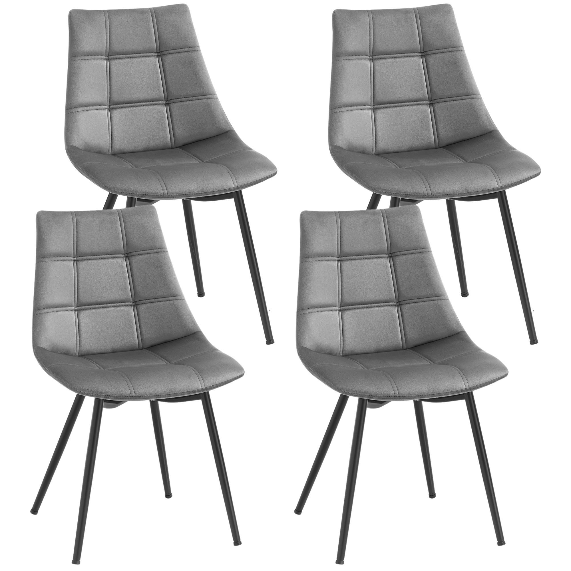 SONGMICS Esszimmerstuhl (4 St), Polsterstuhl, Samt, günstig online kaufen