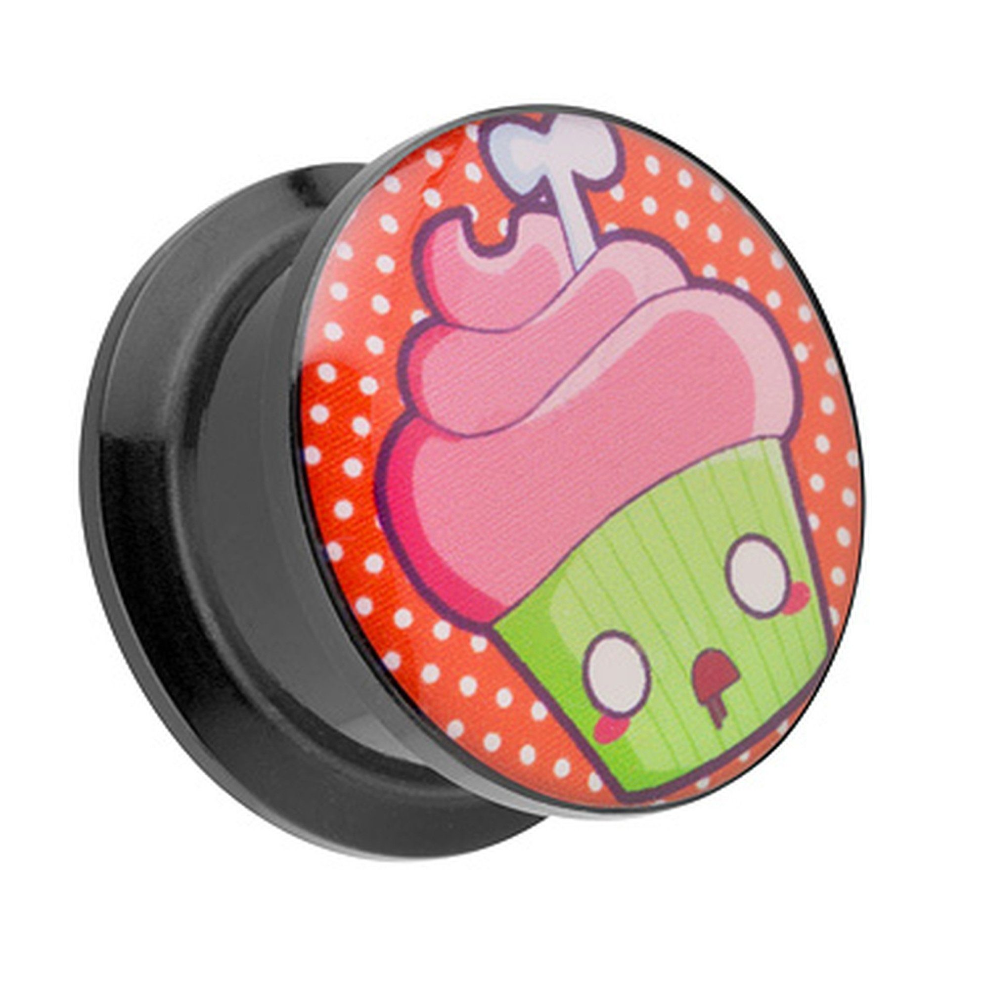 Taffstyle Plug Piercing Schraubverschluß Tote Cupcake Muffin, Ohr Plug Flesh Tunnel Ohrpiercing Kunststoff Schraub Picture mit Tote