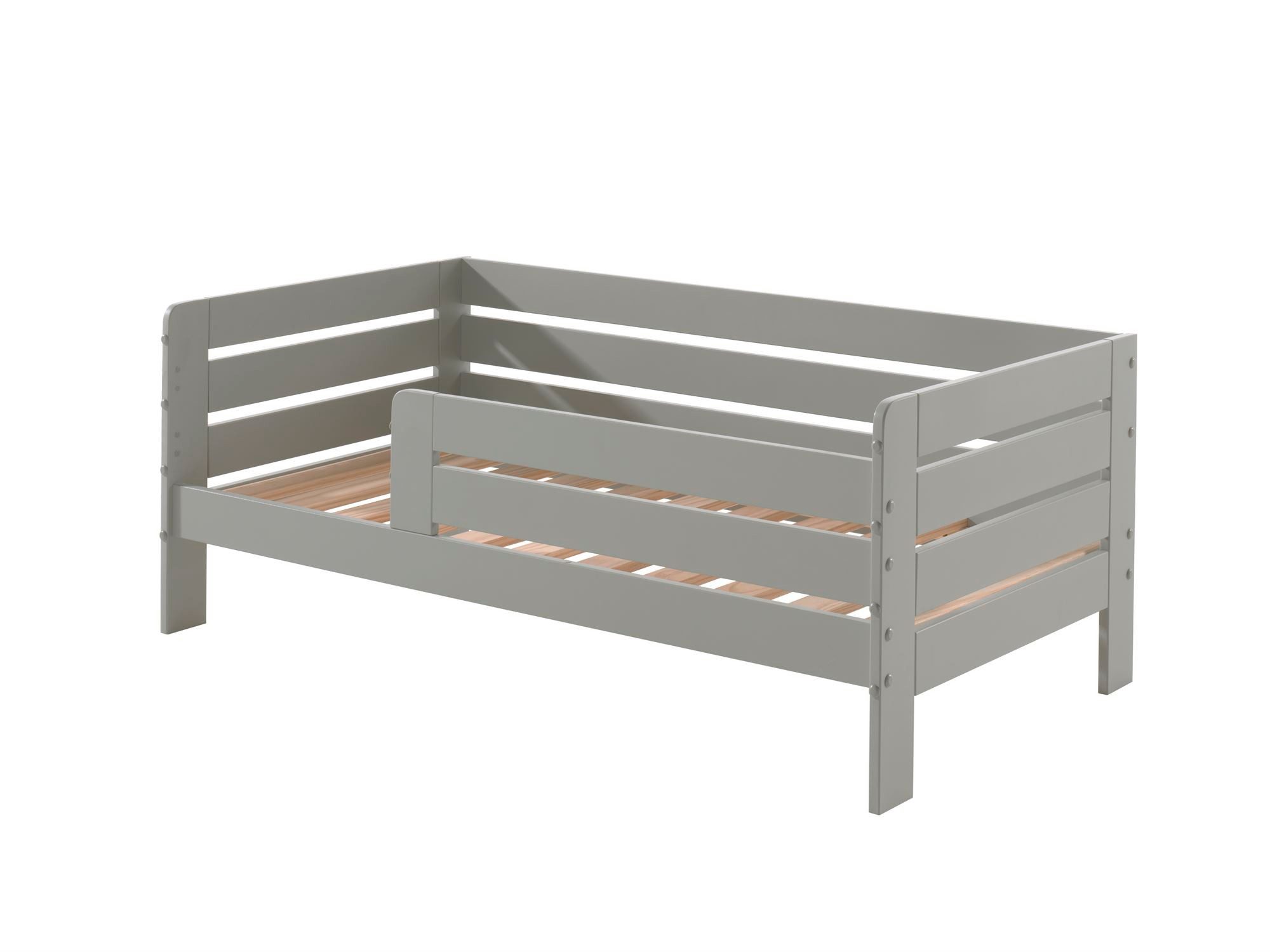 Kinderbett Juniorbett Karie 144x70x56 Kinderbett Einzelbett MDF Grau