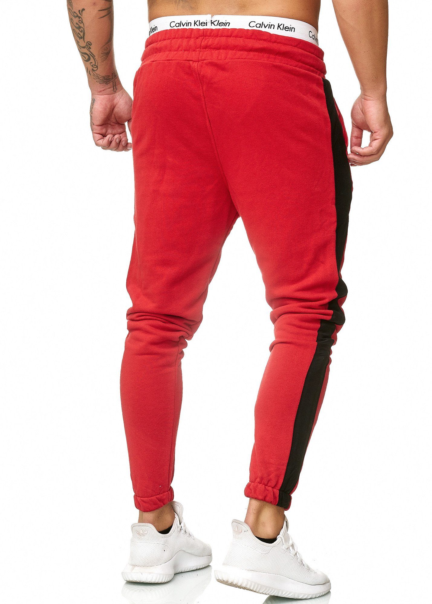 Jogginghose Trainingshose Rot Sporthose Hose Code47 Streetwear Fitness (1-tlg) Jogginghose Jogger