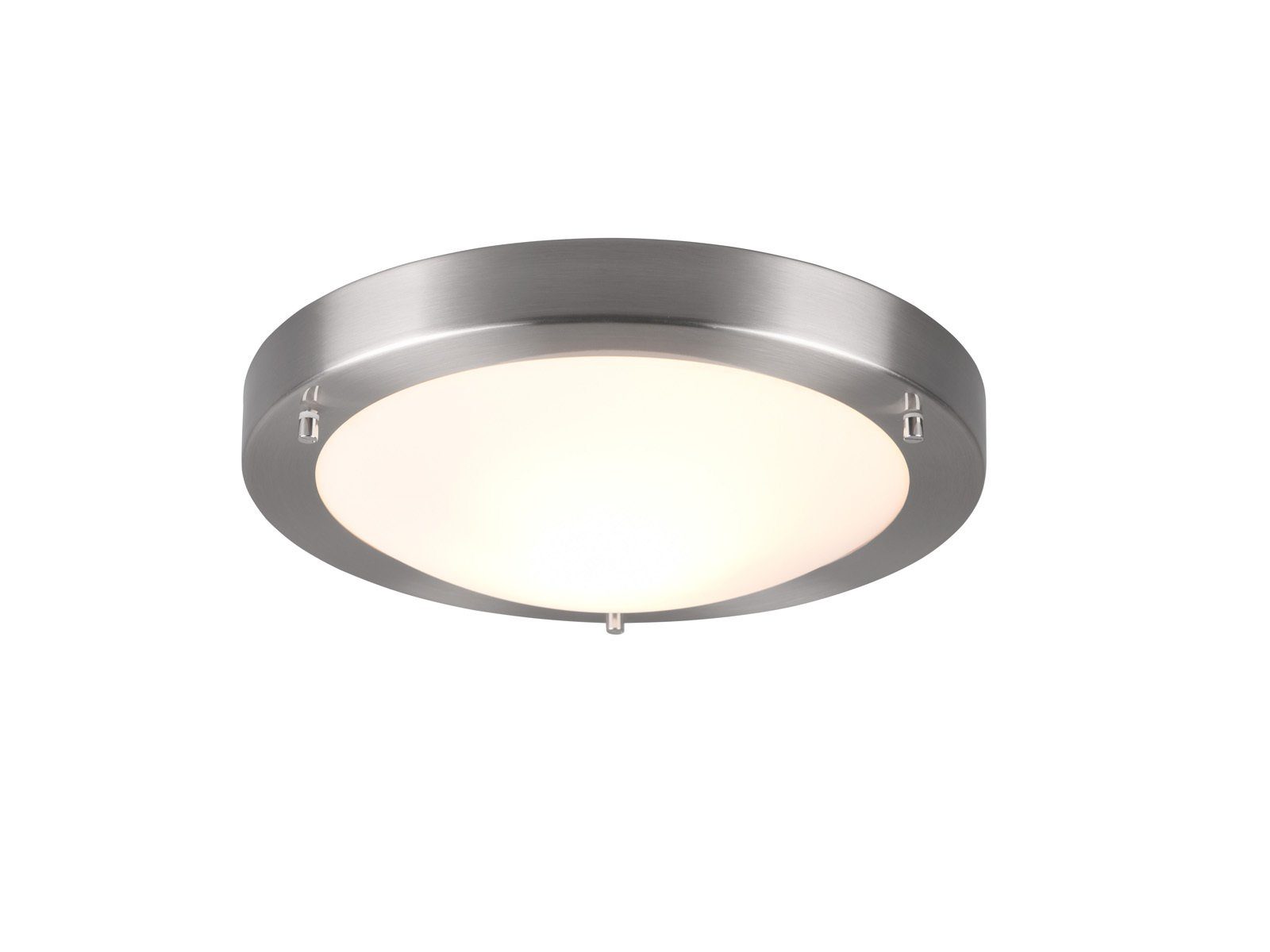 TRIO Leuchten LED Deckenleuchte, Dimmfunktion, LED wechselbar, Warmweiß, Badezimmer-Lampen Decke, Bad-lampe & Gäste WC Silber Treppenhaus, IP44