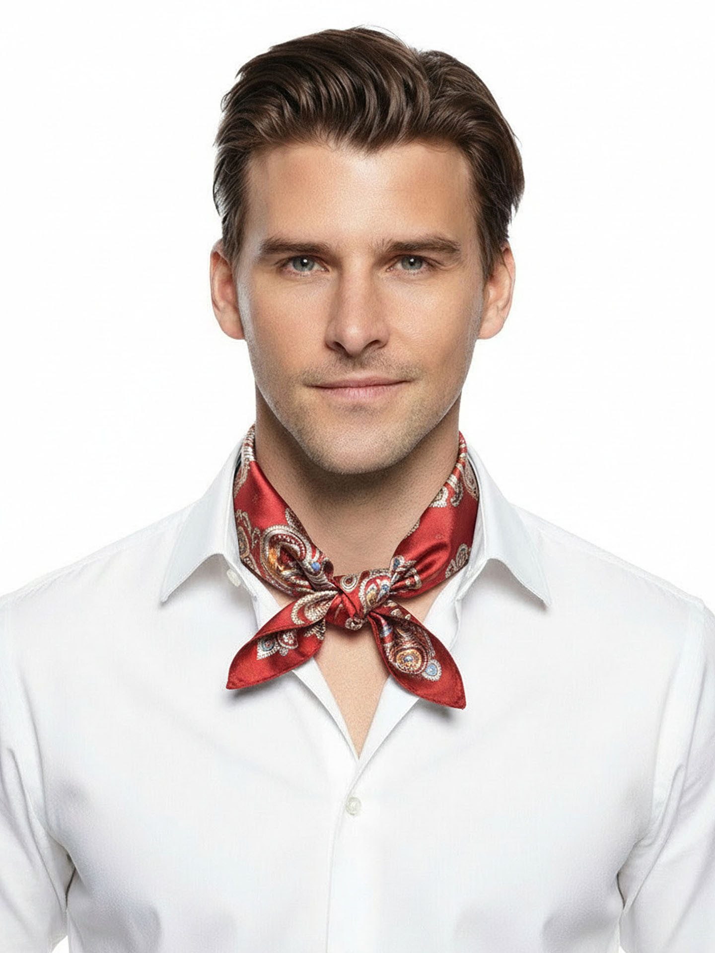 Moschen-Bayern Halstuch Halstuch Damen Herren Nickituch Seidentuch Seidenhalstuch Rot Braun