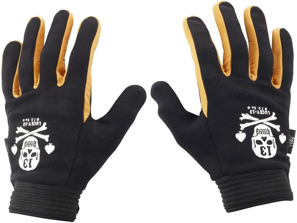 Lucky 13 Motorradhandschuhe L13 Pirate Skull Gloves - Bl/Cg Black