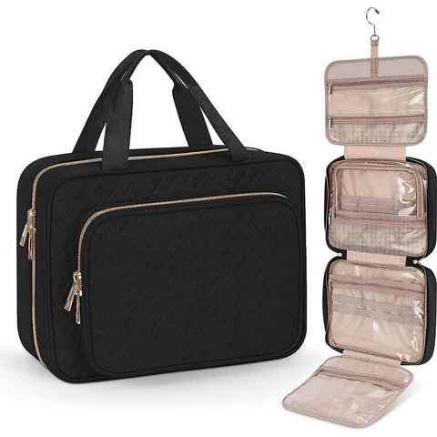 BOTC Kosmetiktasche Kosmetik-Koffer Kosmetiktasche Portable Reise Make Up Tasche (Faltbare Kosmetiktasche mit großem Fassungsvermögen), Schminktasche,Kulturbeutel,zum Aufhängen mit Haken