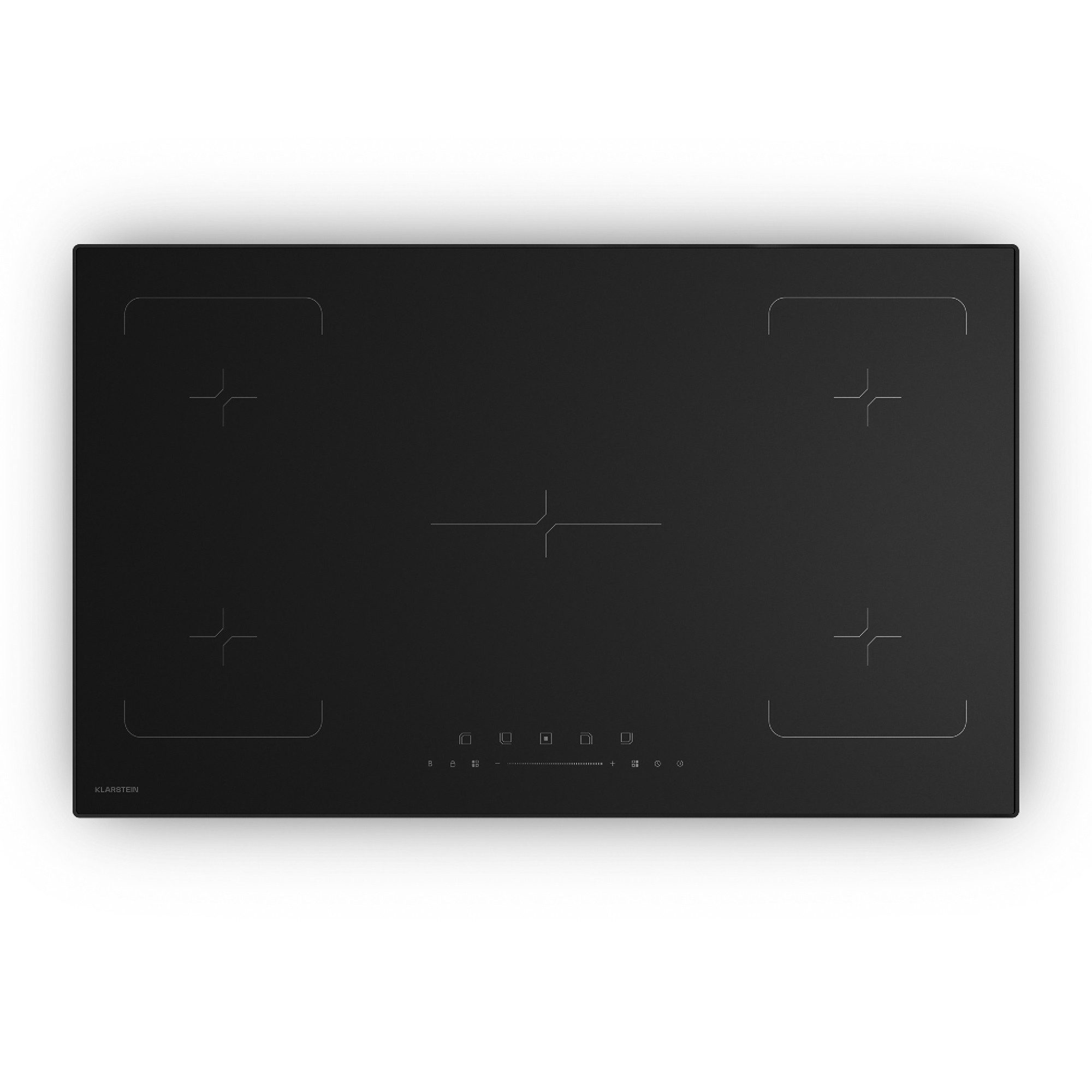 Klarstein Induktions-Kochfeld Velaire Induktion 90 cm 5 Zonen 7200W Boost Touch-Slider Restwärme, Elektrisches Kochfeld 5 Kochzonen Flex Timer Glaskeramik
