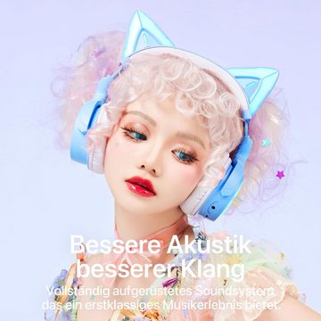 YOWU Kabelgebundene Verbindung Gaming-Headset (Perfekt für erstklassiges Musikerlebnis und Spielewelten, designt für magische Mädchen., Beeindruckenden Klang mit der 50-mm-Treibereinheit und Dual-Channel)