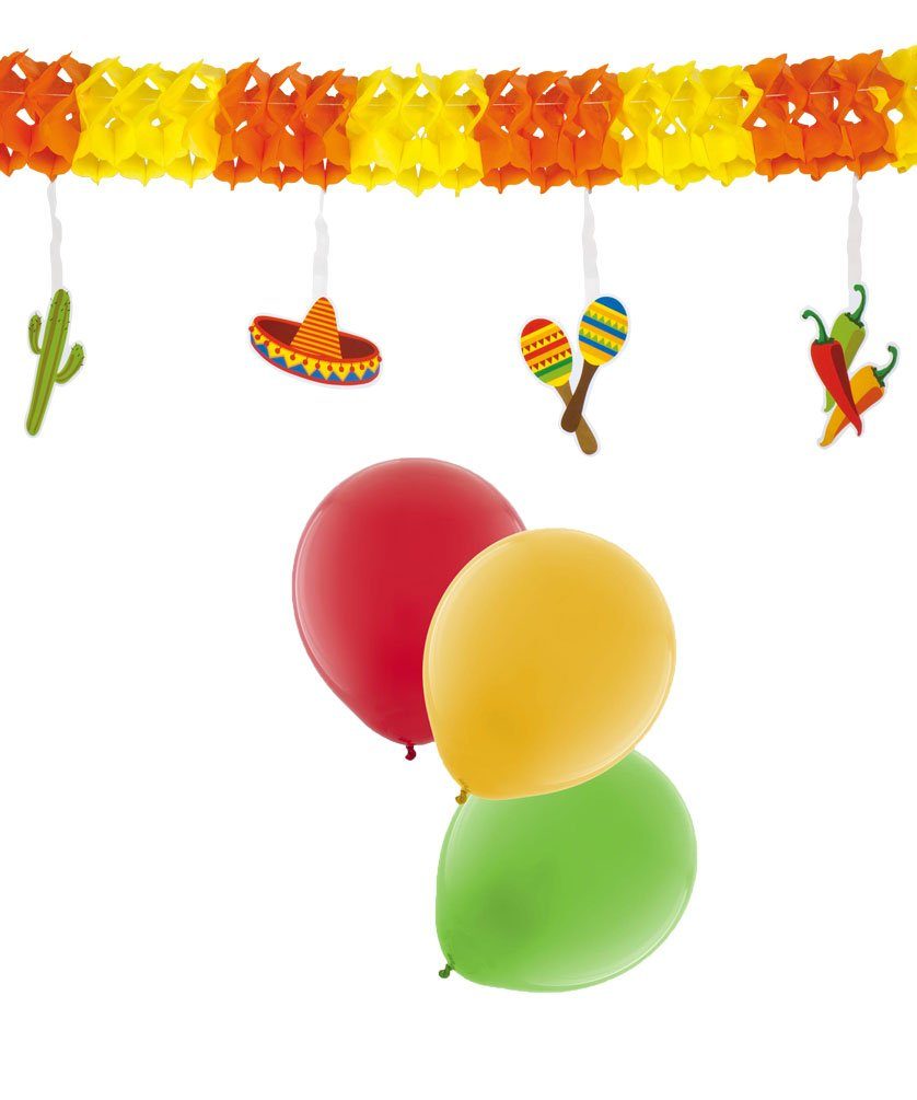 Pappbecher Partygeschirr Hawaii Girlande Einweggeschirr-Set Set Tlg Ballons, Party Pappteller Karneval-Klamotten 40 Servietten Mexiko