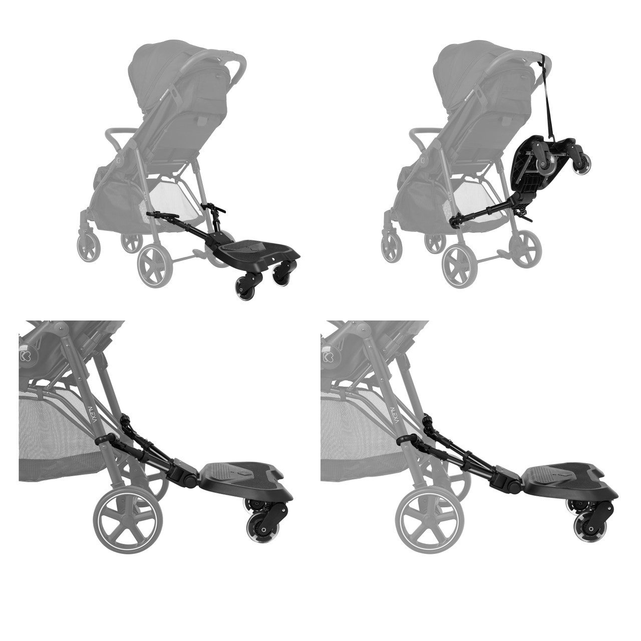 Kikkaboo Kinderwagenaufsatz Kinderwagen Trittbrett Ally, universal Montage, Kinderwagenaufsatz