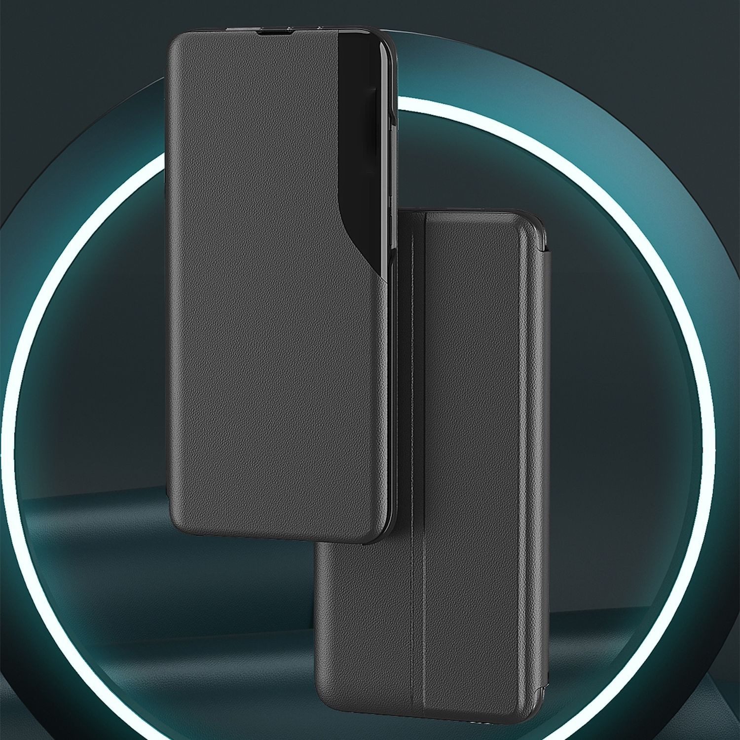 Wigento Handyhülle Smart View für Samsung Galaxy A18 / A17 Magnetische Fliphülle Blau, Flip Case mit Sichtfenster und Standfunktion – Bild 2 von 5