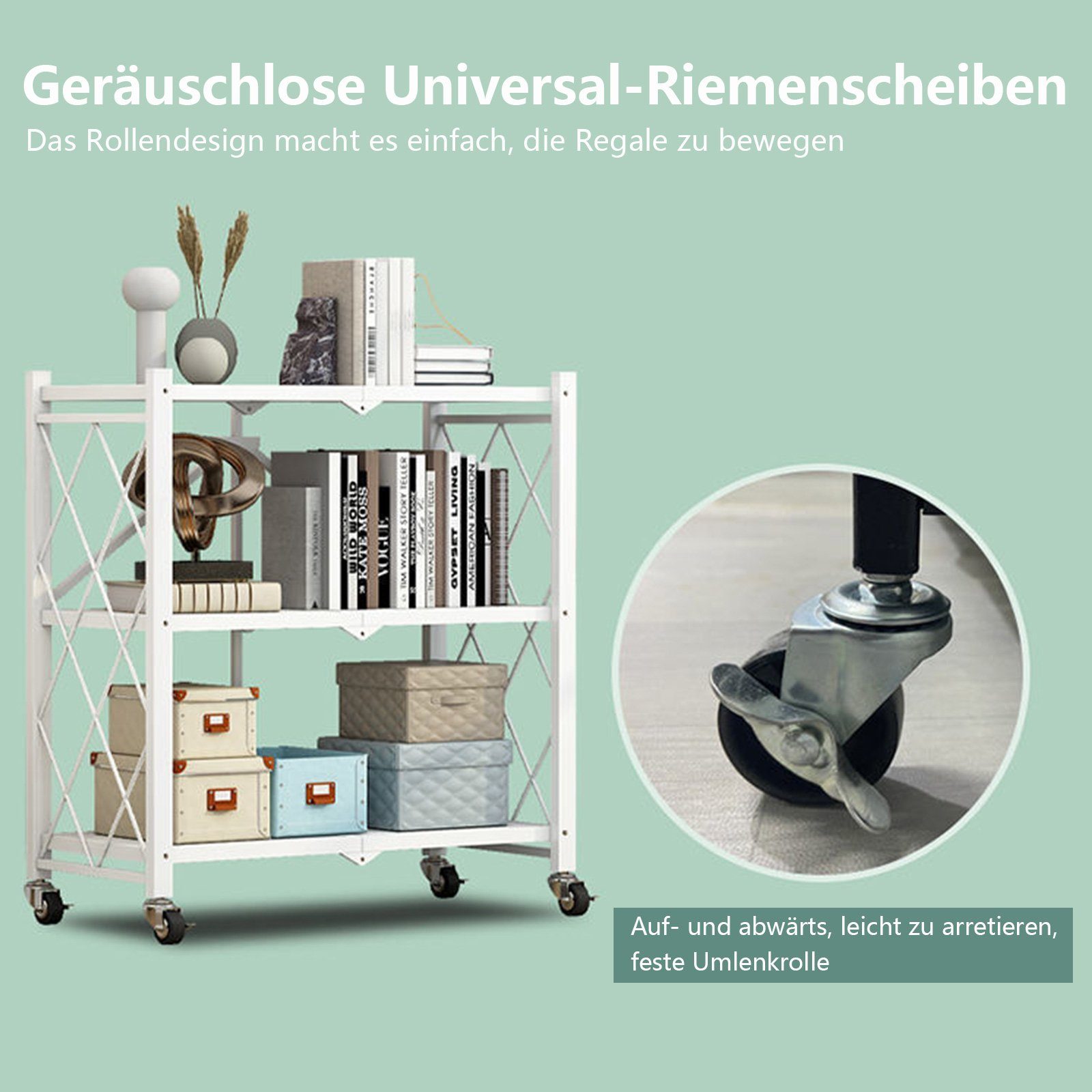 TWSOUL Standregal Klappbares Regal mit Rollen, günstig online kaufen