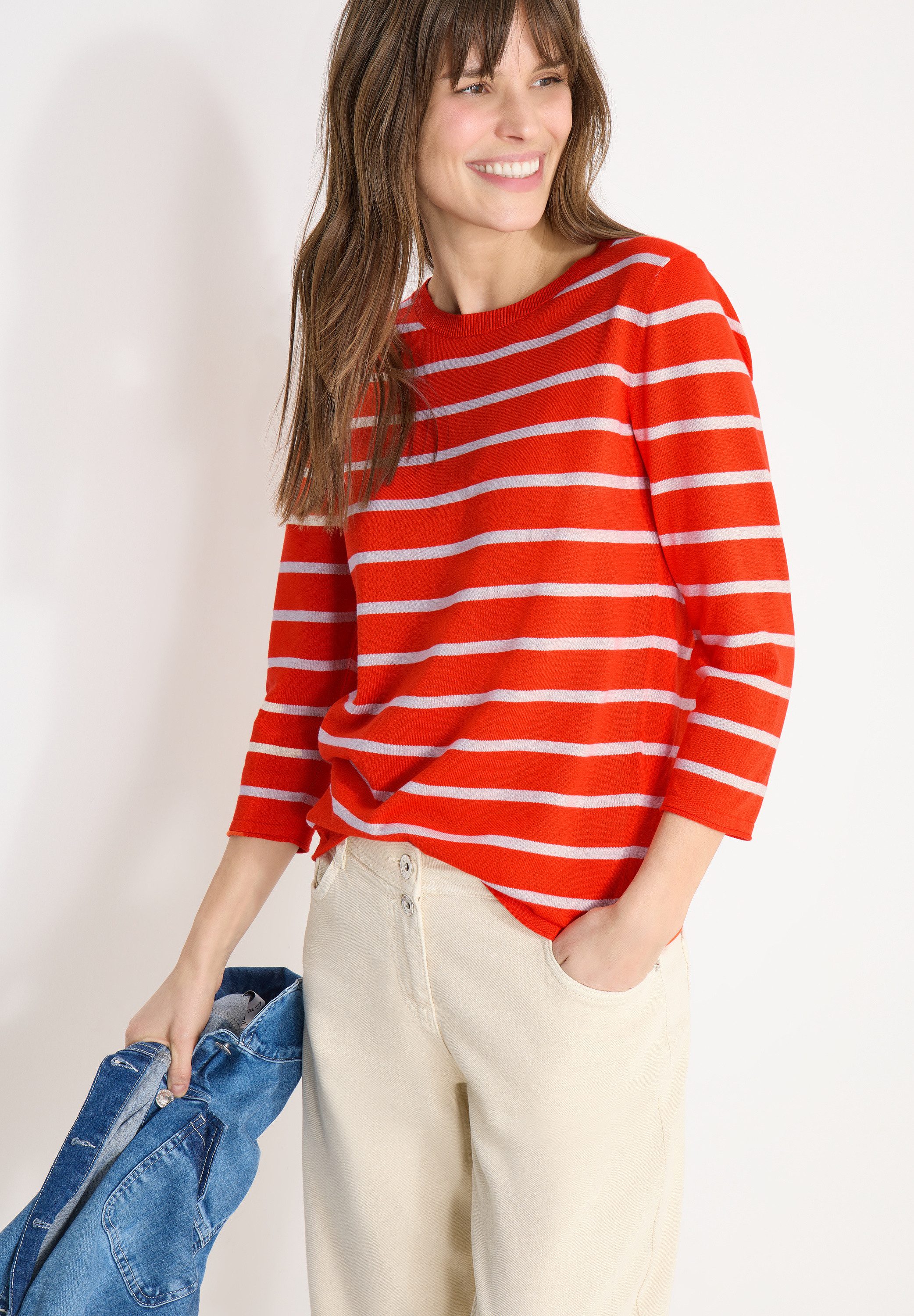 CECIL Strickpullover im Streifen-Look, 3/4-Arm günstig online kaufen
