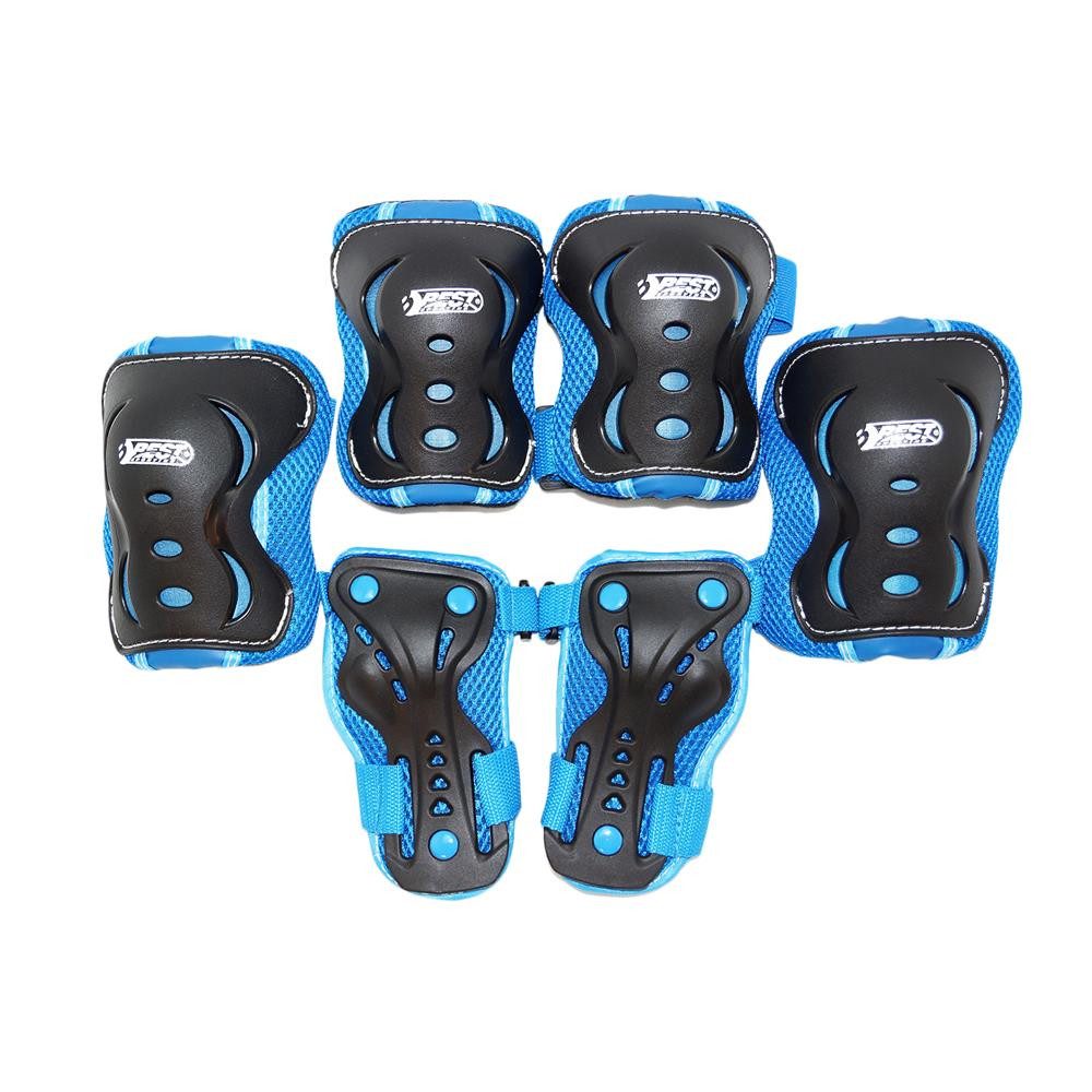 Best Sporting Protektoren-Set Gelenkschützer-Set XS/S für Kinder von 3–7 Jahren, PP-Hartschalen, PU-Polsterung, Klettverschlüsse, 6-teilig, elastisch