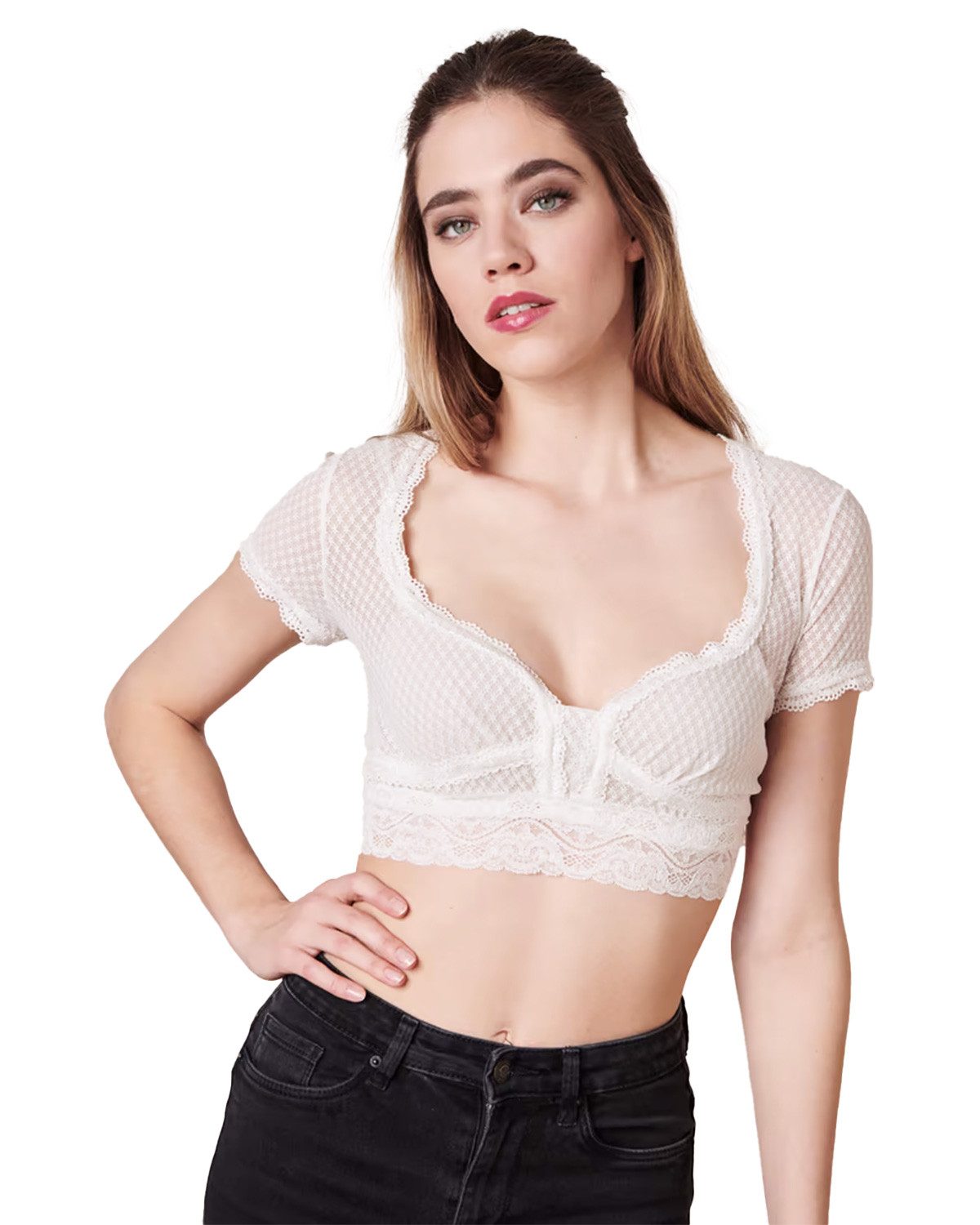 Krüger Madl Dirndlbluse Dirndlbluse 'Novalee' Kurzarm günstig online kaufen