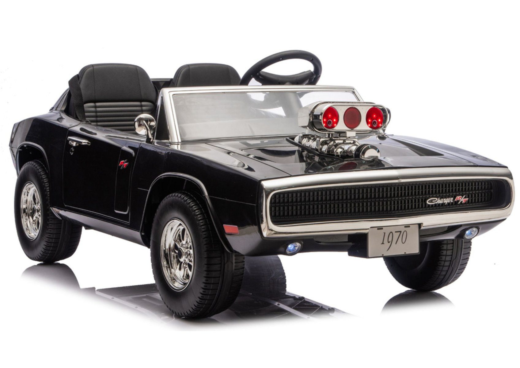 Wisam Elektro-Kinderauto Dodge Charger R/T DLS-K12 24V7Ah Schwarze Autobatterie