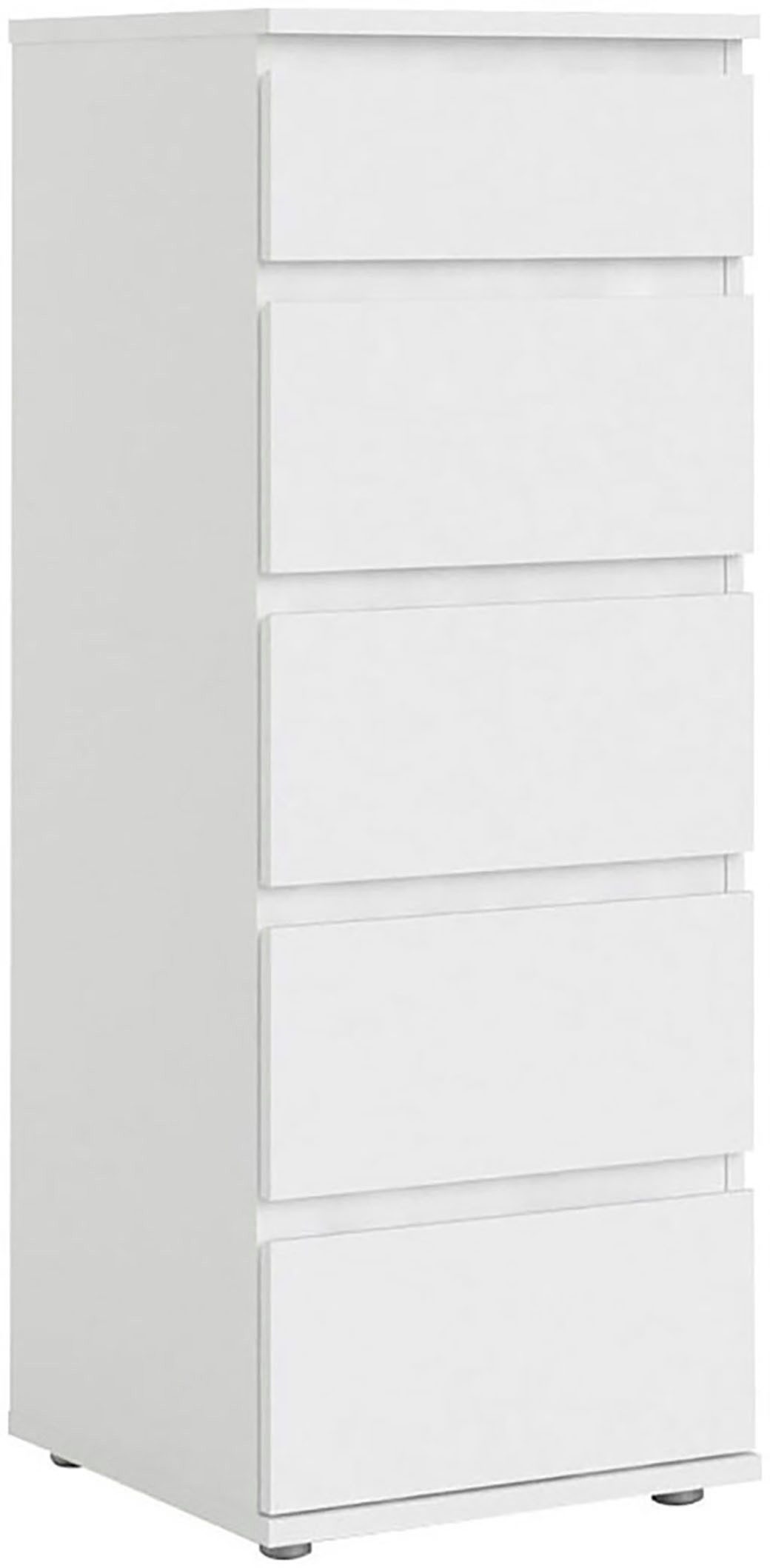 INOSIGN Kommode Nova, Aufbewahrung mit 5 Schubladen, folienbeschichtet, grifflos, Minimalistisch in Weiß oder Eichenoptik, skandinavisches Design