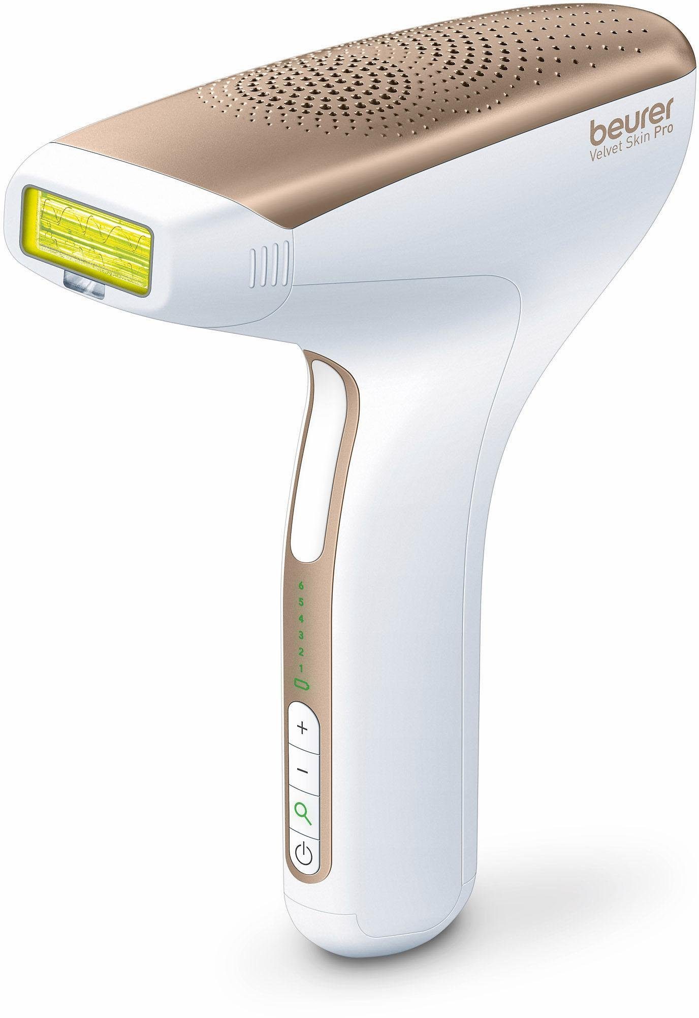 Automatische Lichtimpulse, IPL-Haarentferner 300000 Akkubetrieb schnelle Skin Anwendung, Velvet BEURER Pro, Hauttonerkennung,