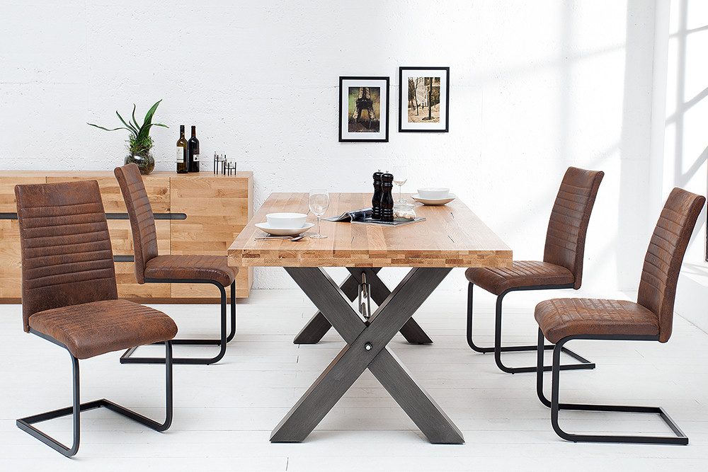 riess-ambiente Freischwinger APARTMENT braun / schwarz (Einzelartikel, 1 St), Esszimmer · Microfaser · Metall · Industrial – Bild 2 von 5