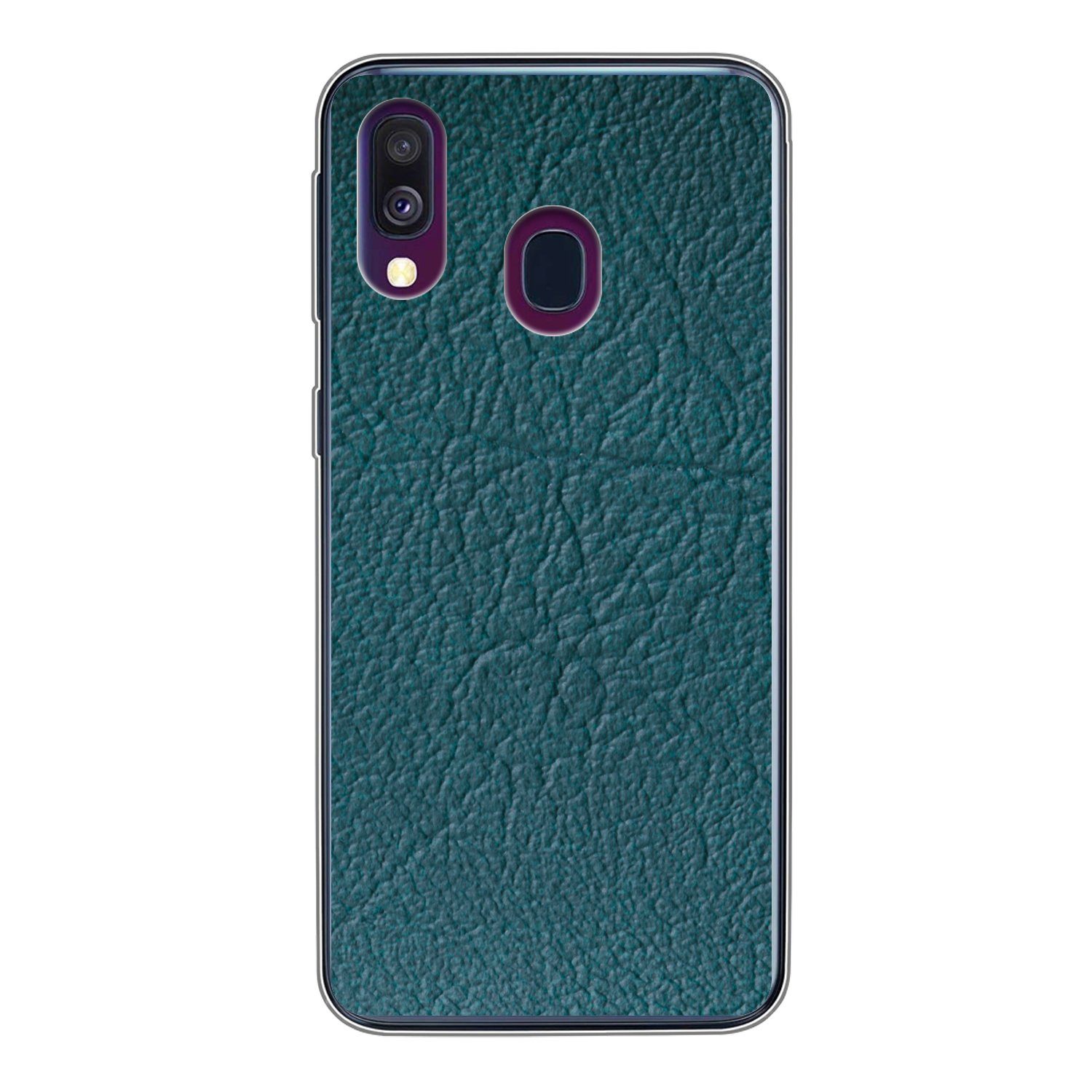 Handyhülle für Samsung Galaxy A40 Leder - Lederoptik - Grün - Blau