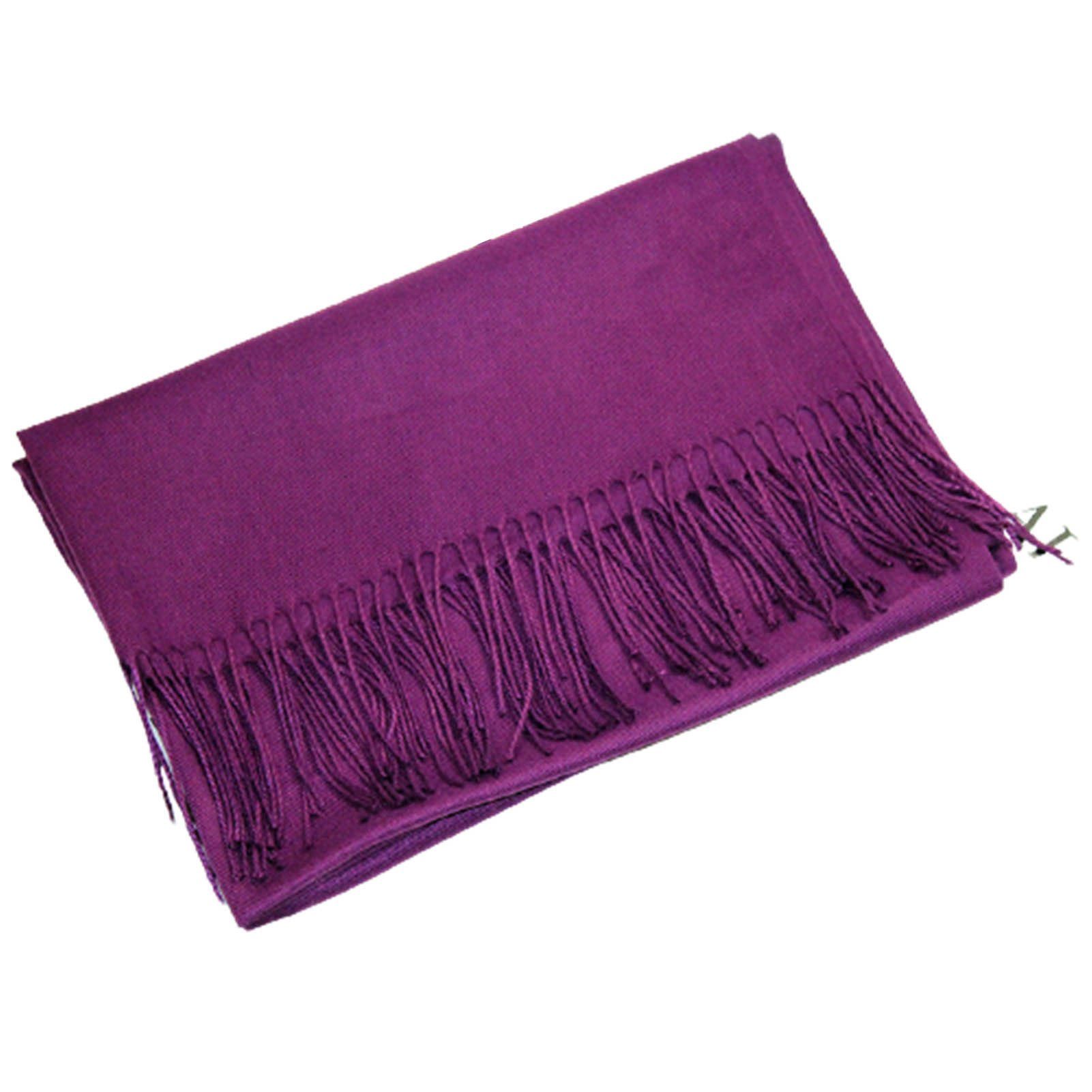 Blusmart Halstuch violett Schal, Damenschals Große Kaschmirimitat, Fransen, Schal Aus Langer