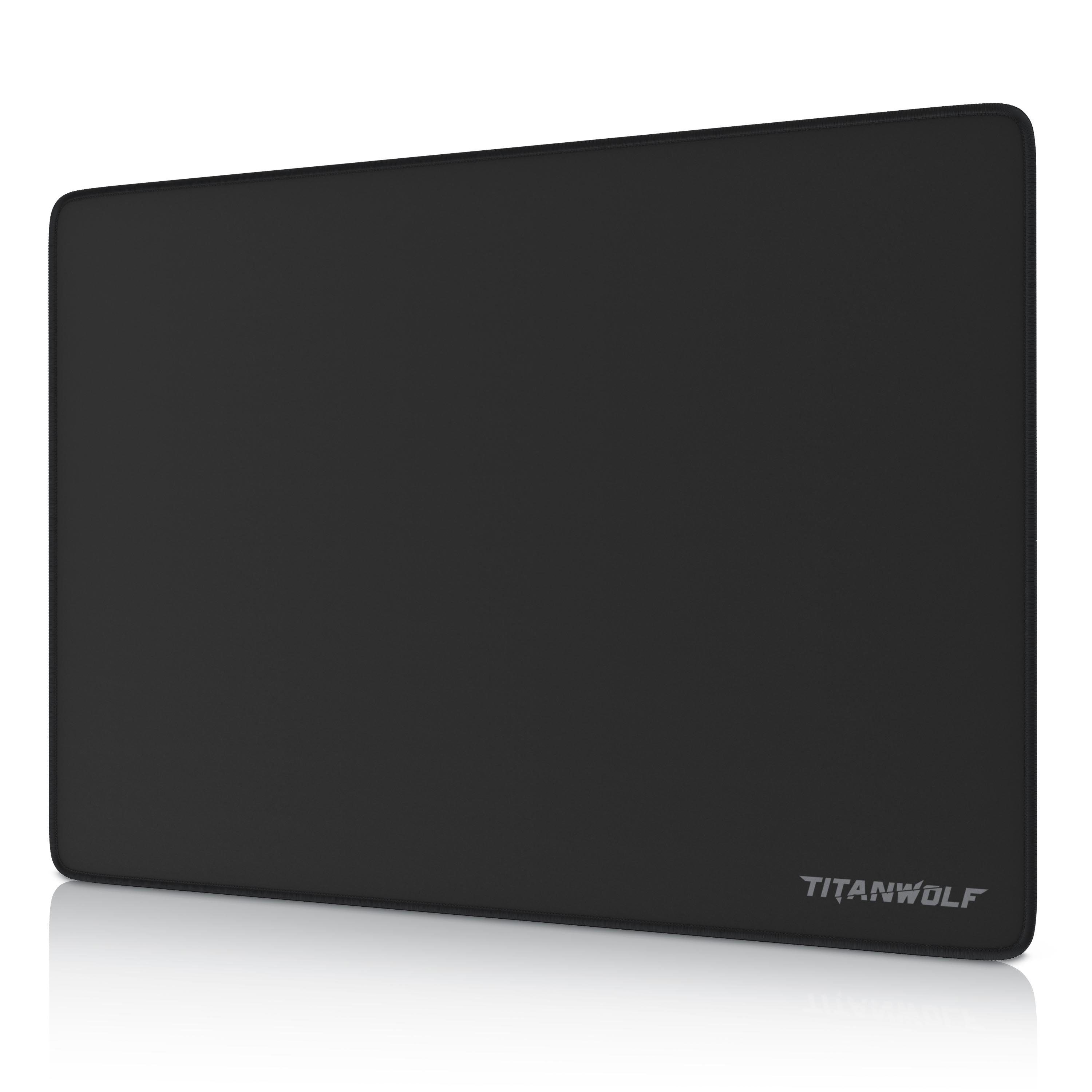 Titanwolf Gaming Mauspad Speed Mousepad 350 x 250 x 3 mm, Tischunterlage, strapazierfähig (1-St), rutschfest, abwaschbar, Geschwindigkeit & Präzision, schwarz