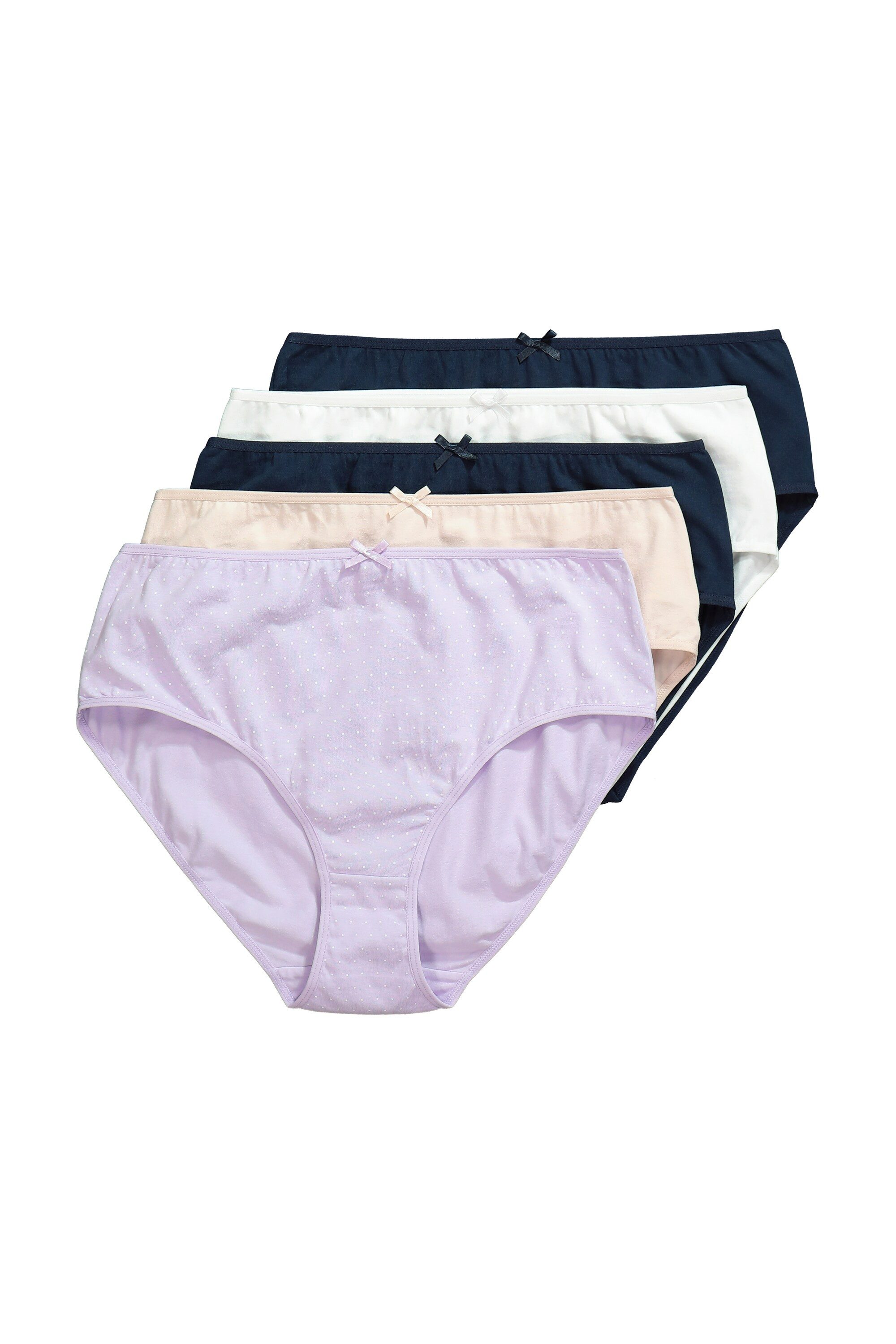 Slip Midislips 5er-Pack Punkte/einfarbig