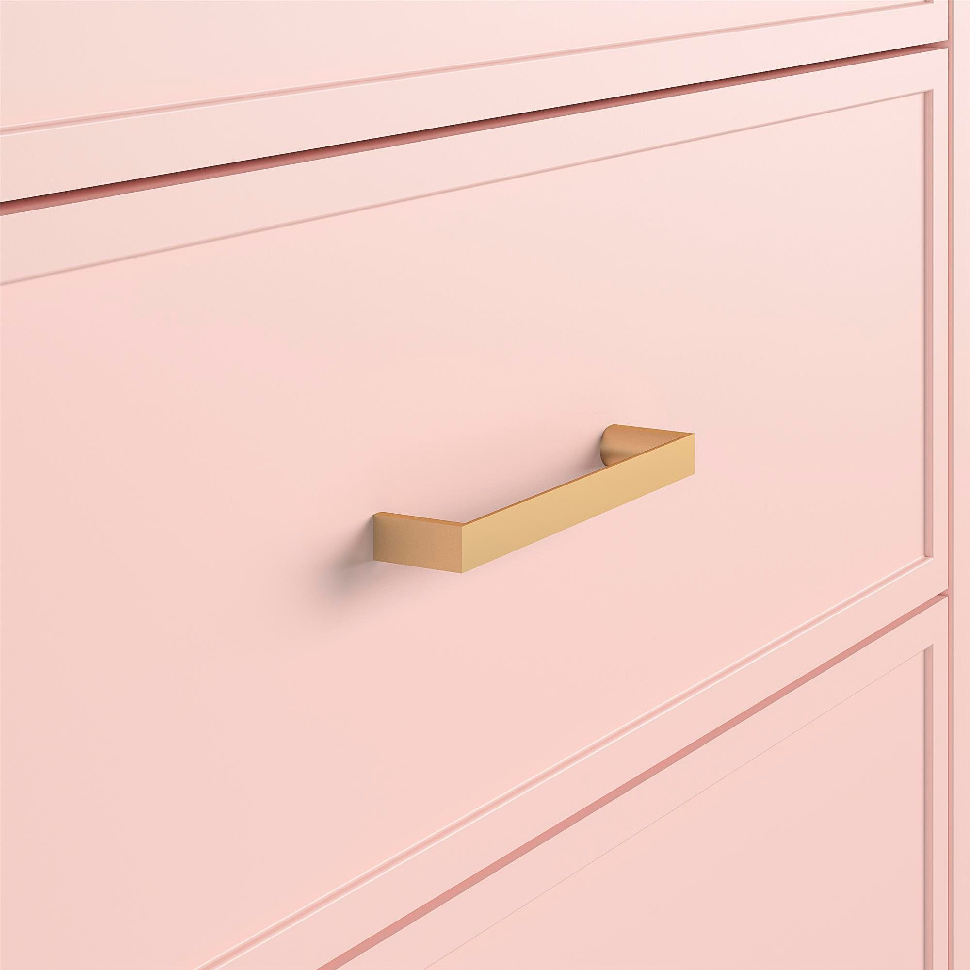 CosmoLiving by Cosmopolitan Kommode | rosa Schubladen, Beine 106 aus cm Westerleigh, Breite 76 mit 4 cm, MDF, Massivholz, Höhe rosa