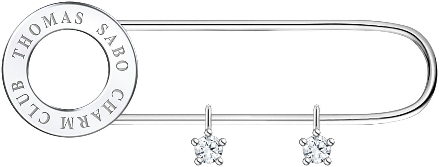 THOMAS SABO Anstecknadel Brosche weiße Steine, X0279-225-14