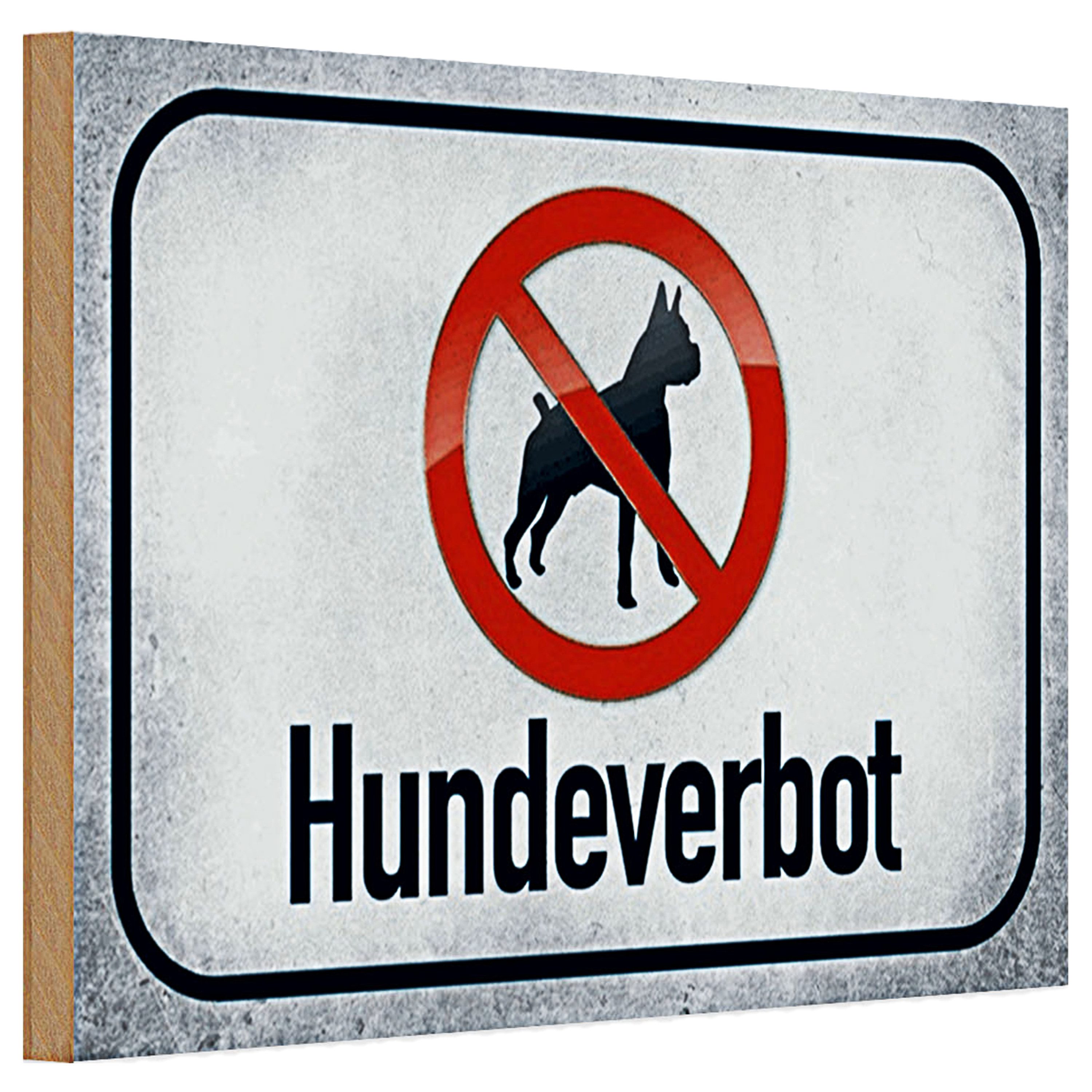 Holzbild Holzschild Verbot 30x20cm Hund Hundeverbot