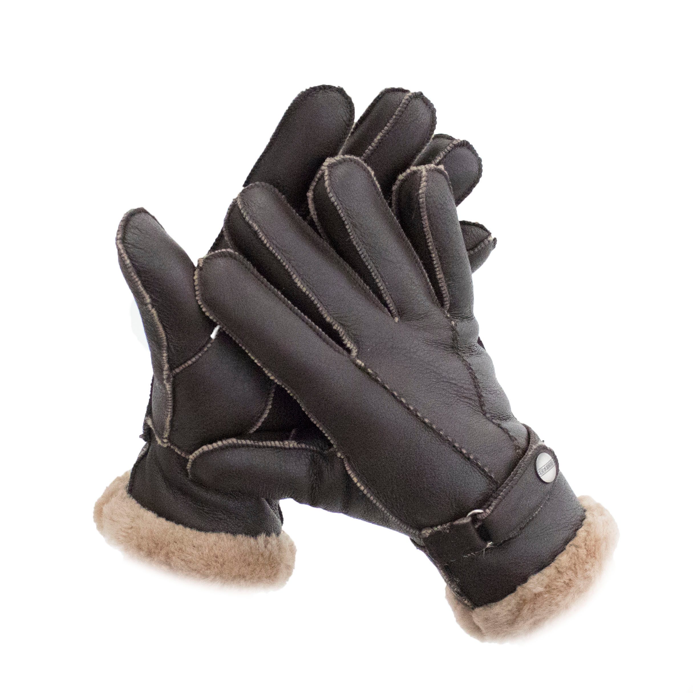 Reissner Lammfelle Lederhandschuhe Finger Handschuhe Nappaleder gefüttert echtes Lammfell (2-St)