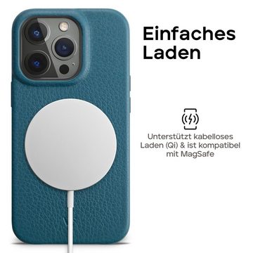 wiiuka Smartphone-Hülle skiin Handyhülle für iPhone 14 Pro, Handgefertigt - Deutsches Leder, Premium Case