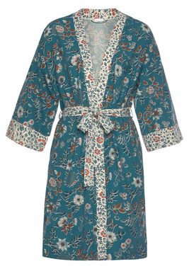 LASCANA Kimono, Kurzform, Jersey, Kimono-Kragen, Gürtel, mit Blumen Allover-Druck