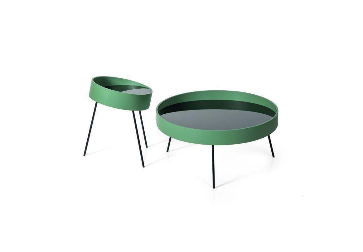 JVmoebel Couchtisch 2x Couchtisch Rund form Design Wohnzimmer Neu grün farbe (2-St., 2x Couchtische), Made in Europa