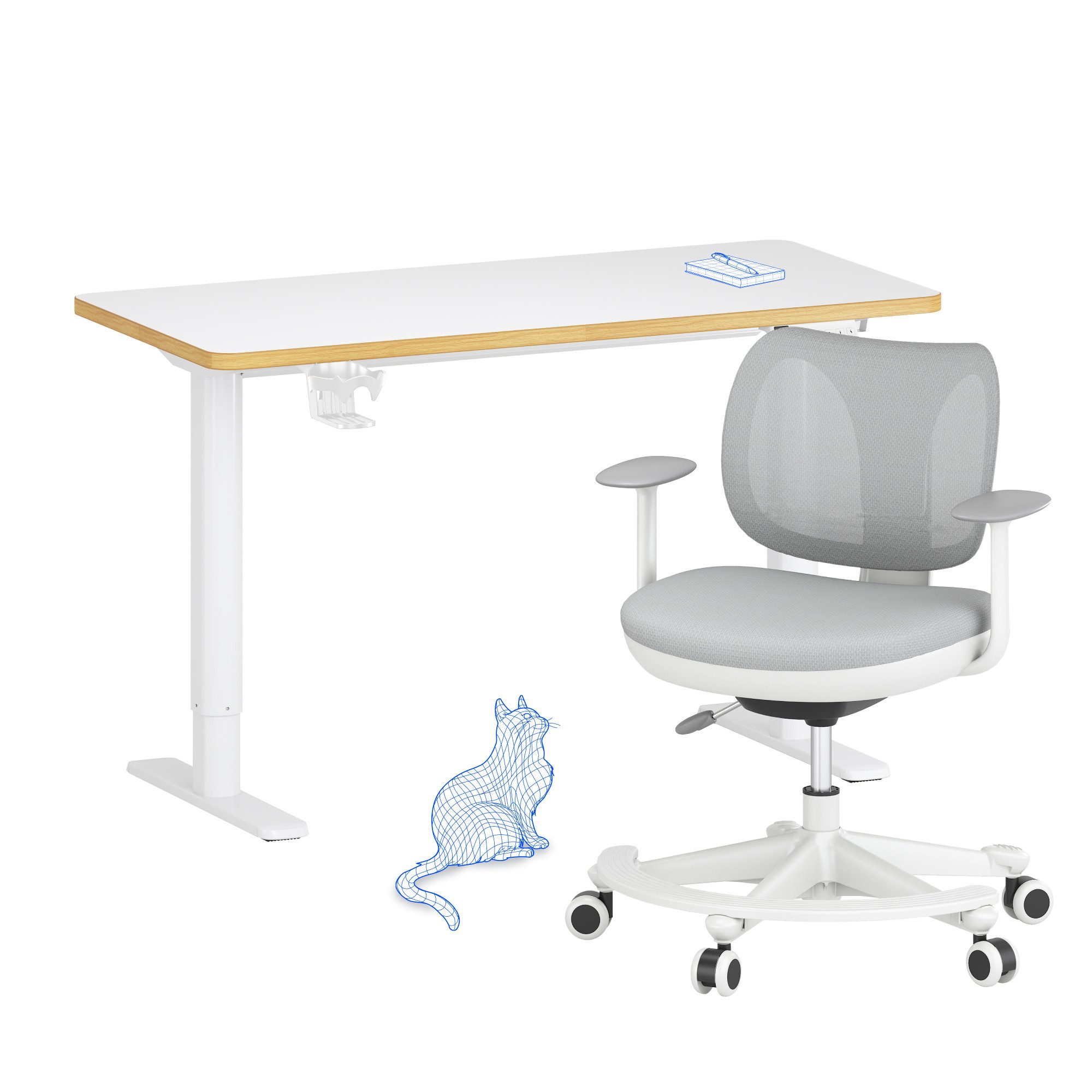 FLEXISPOT Schreibtisch Kinderschreibtisch Höhenverstellbar (16mm Abgerundet günstig online kaufen