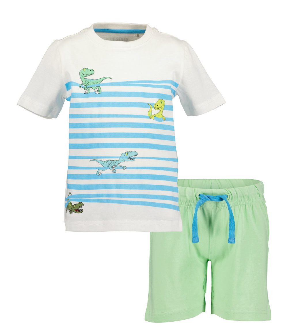 Blue Seven T-Shirt & Shorts Blue Seven Sommer Set Urlaub T-Shirt Shorts Bermuda weiß grün (Set, 2-tlg., T-Shirt und Shorts)