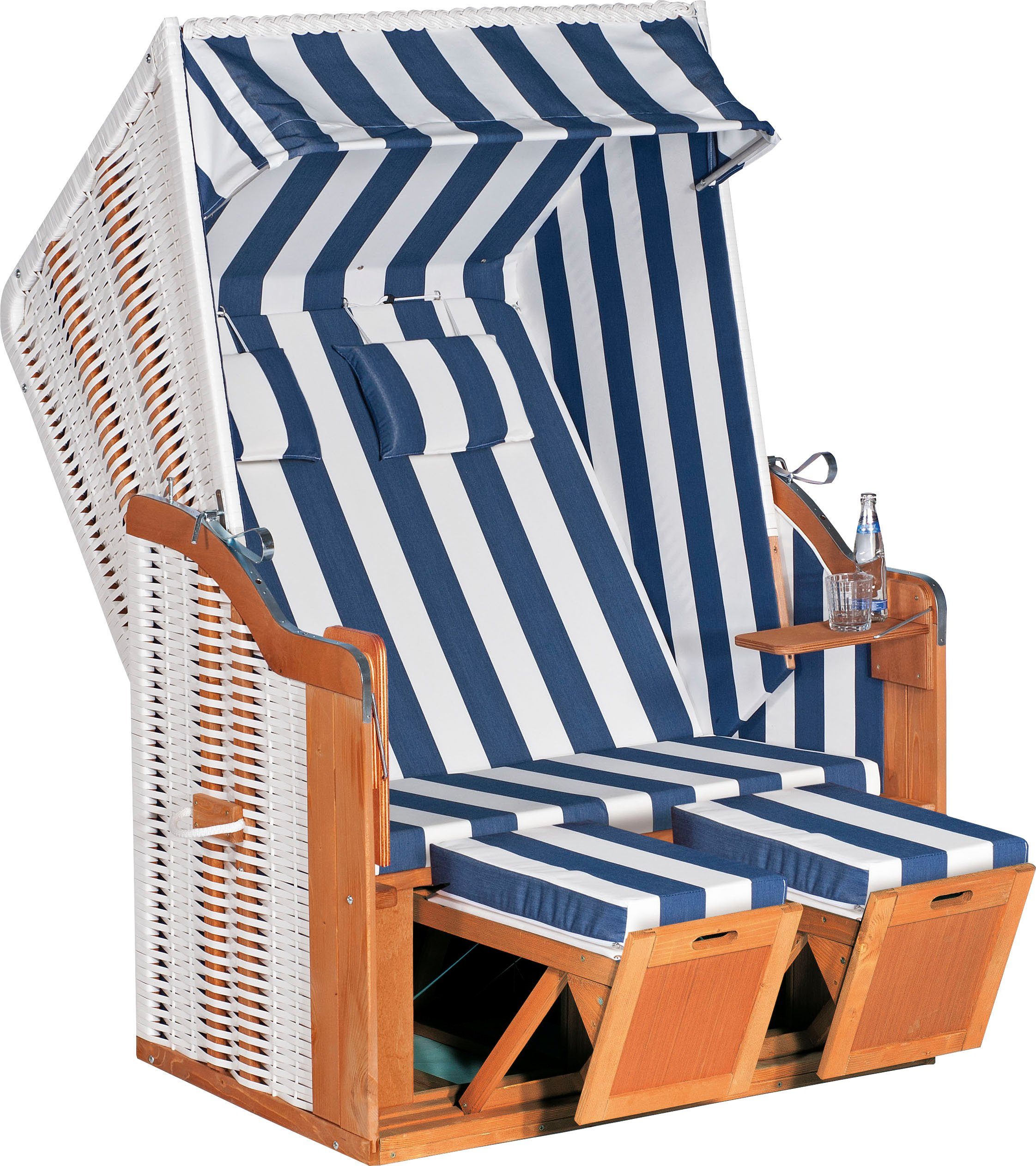 Halblieger Rustikal SunnySmart 120x80x160 cm, Strandkorb 1080, Plus 50 BxTxH: