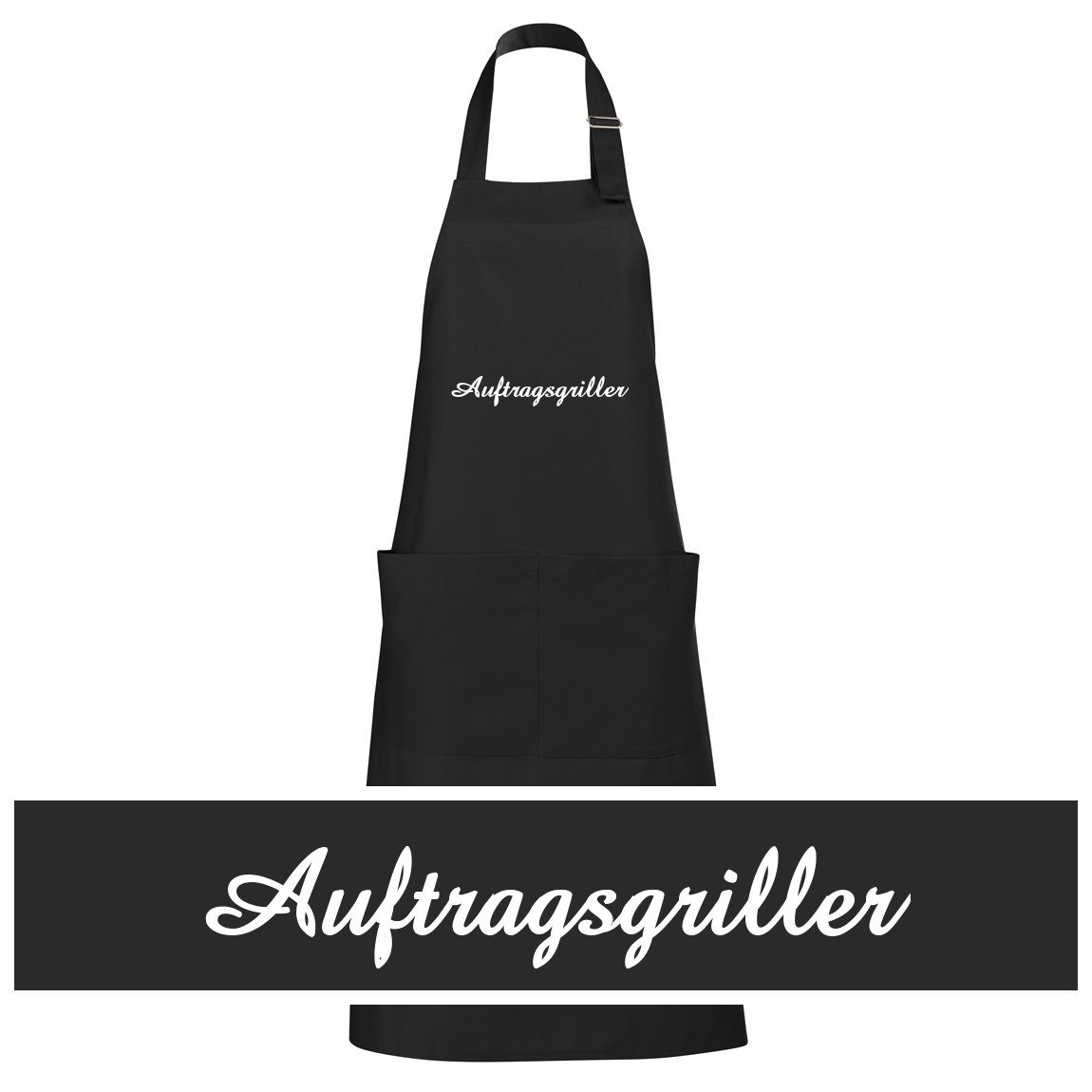 Schnoschi Grillschürze Hochwertige Grillschürze mit Auftragsgriller bestickt, Stickerei mit Auftragsgriller