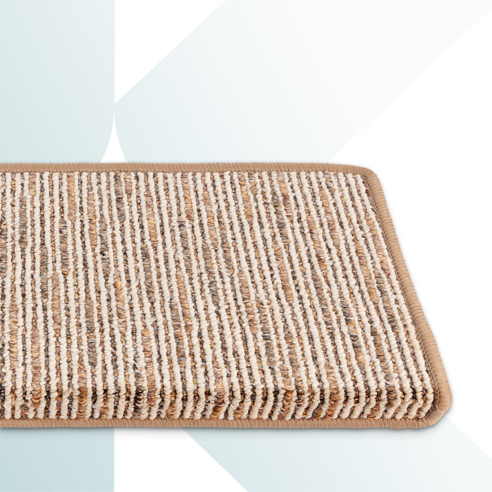 Kubus Stufenmatte Genf, Umkettelt, Eckig oder Halbrund, Rechteckig, Selbstklebender Treppenschutz