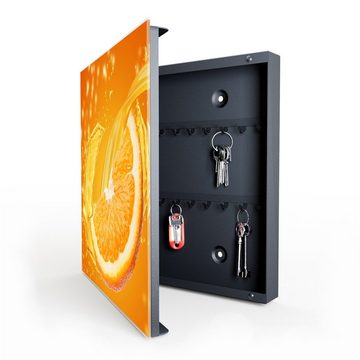 Primedeco Schlüsselkasten Magnetpinnwand mit Glasfront Orangensaft (1 St)