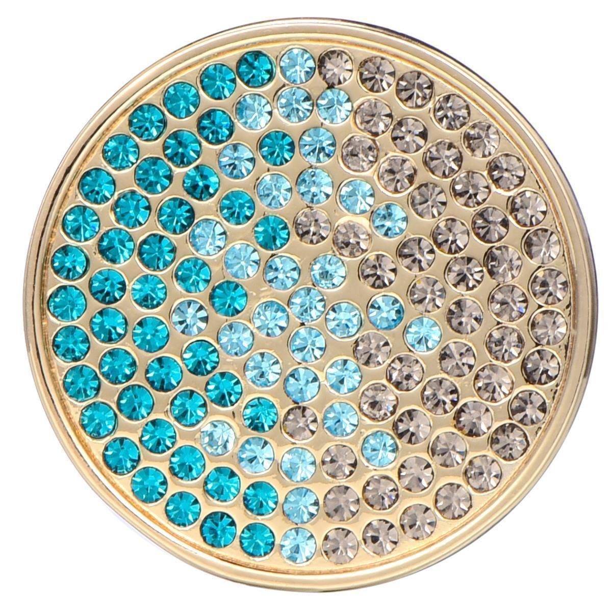 Morella Kette Coin roségold, cm Samtbeutel Anhänger 70 mit mm roségold 33 (2-tlg), inkl. blau-grau Coin, Zirkonia mit Kette Amulett austauschbarem Halskette im