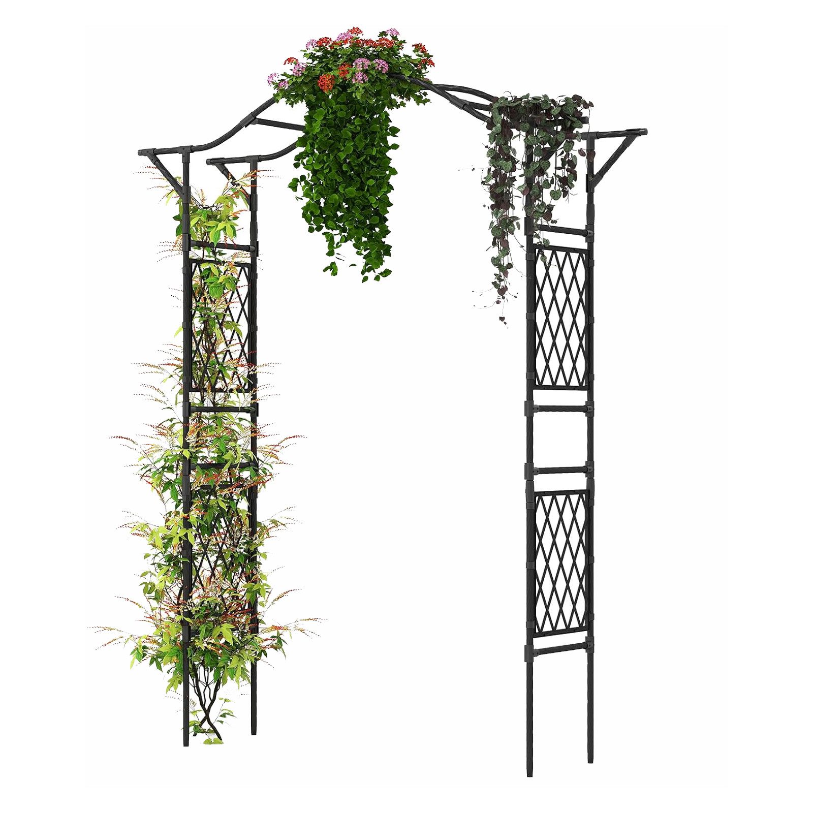KOMFOTTEU Rosenbogen Gartenbogen Torbogen, mit Rankgitter, 170 x 39 x 210 c günstig online kaufen